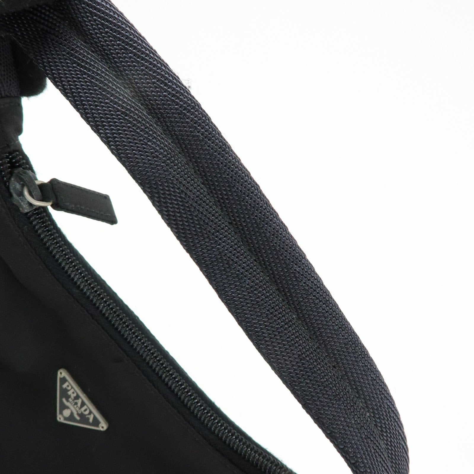 PRADA Triangle Logo Nylon Mini Hand Bag Shoulder Bag Black
