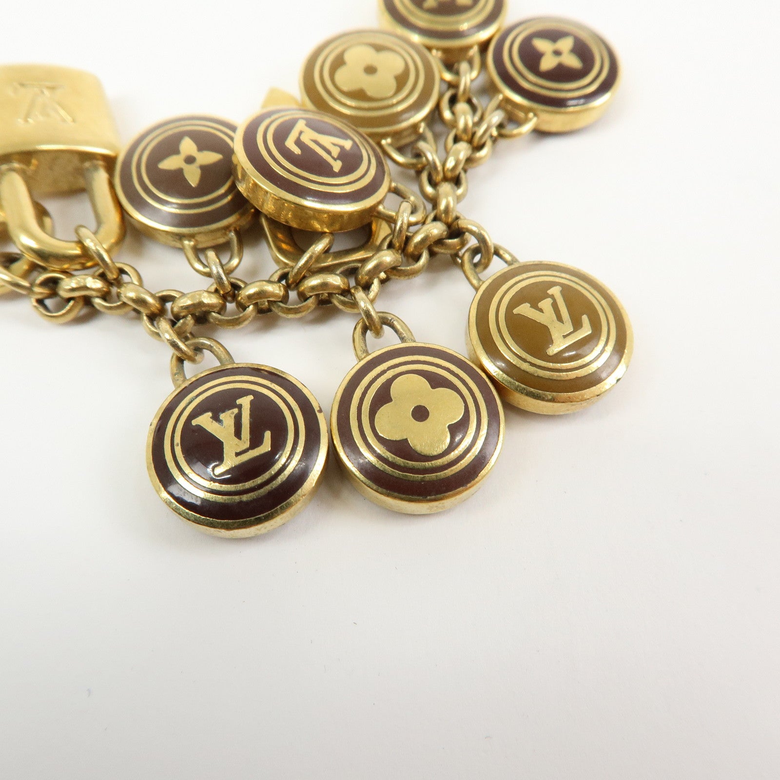 Louis Vuitton Porte Cles Pastilles Bag Charm Gold Brown M65387