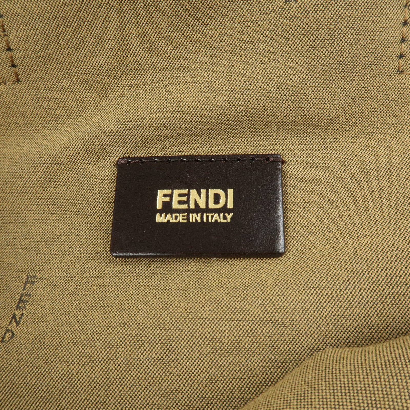 FENDI Canvas Leather Leopard Tote Bag Hand Bag Brown Red 8BH173