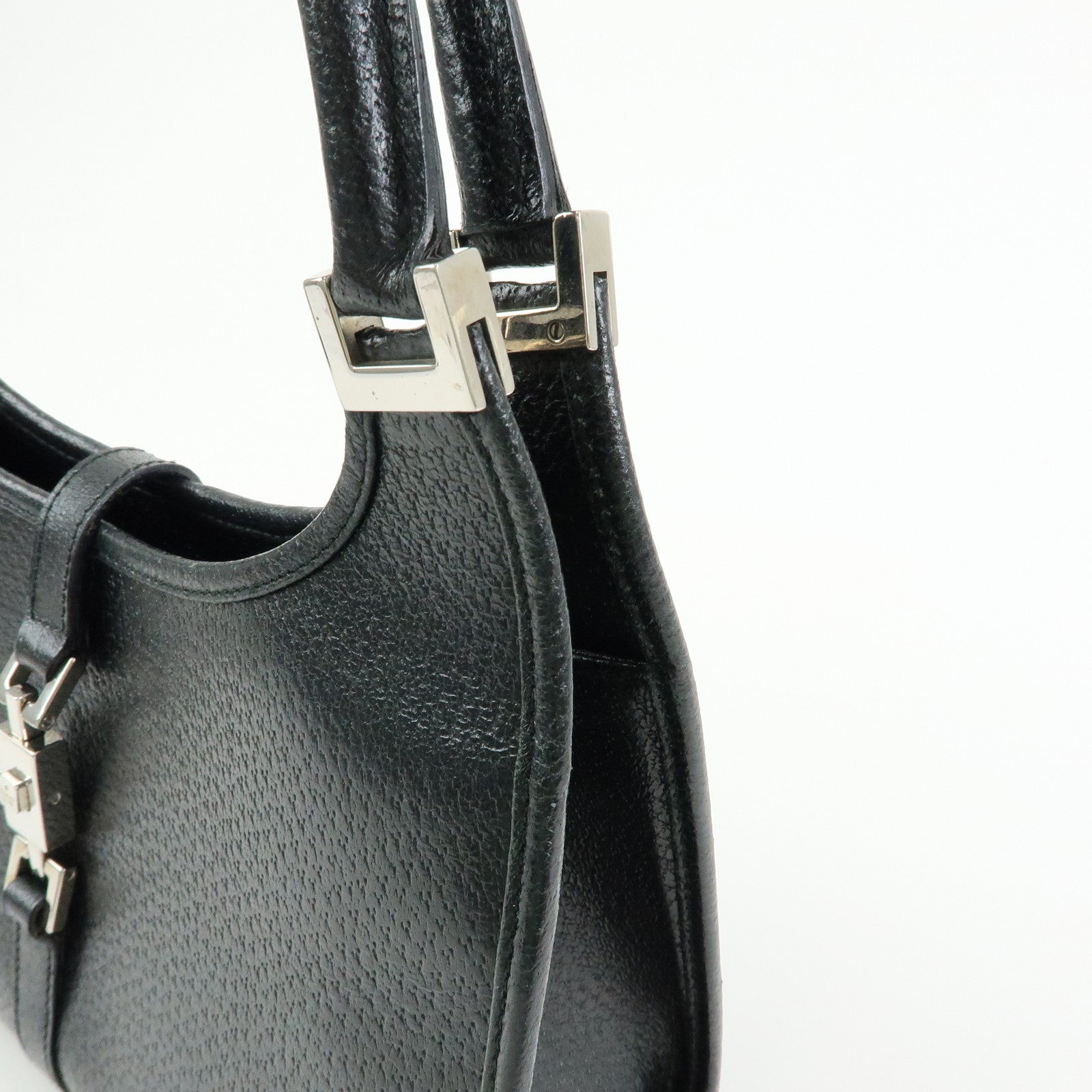 GUCCI Jackie GG Canvas Leather Shoulder Bag Hand Bag Black 002.1068