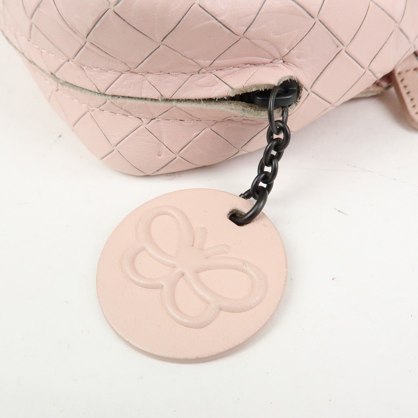 BOTTEGA VENETA Intreccio Mirage Chain Shoulder Bag Light Pink
