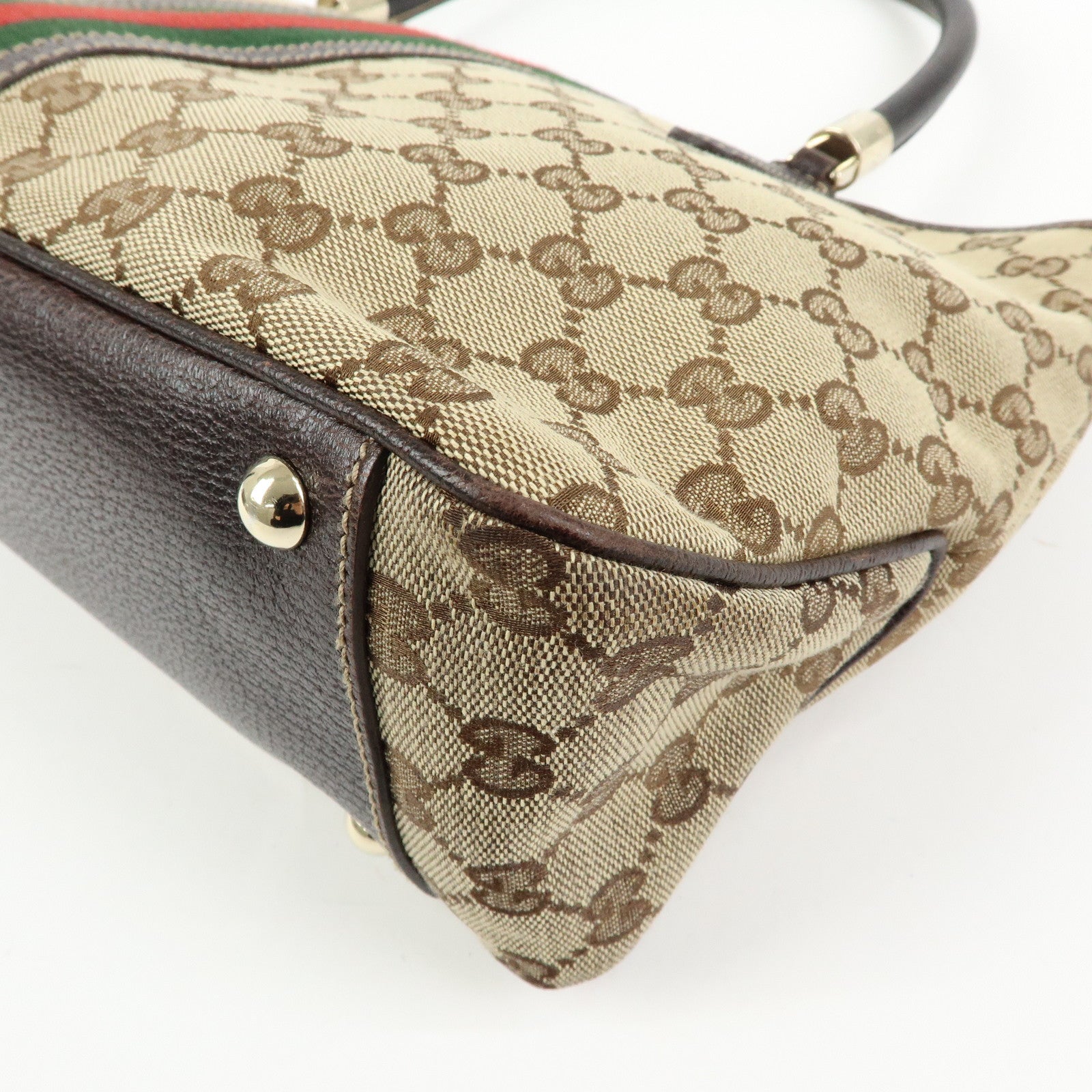 GUCCI Sherry GG Canvas Tote Bag Shoulder Bag Beige Brown 161717