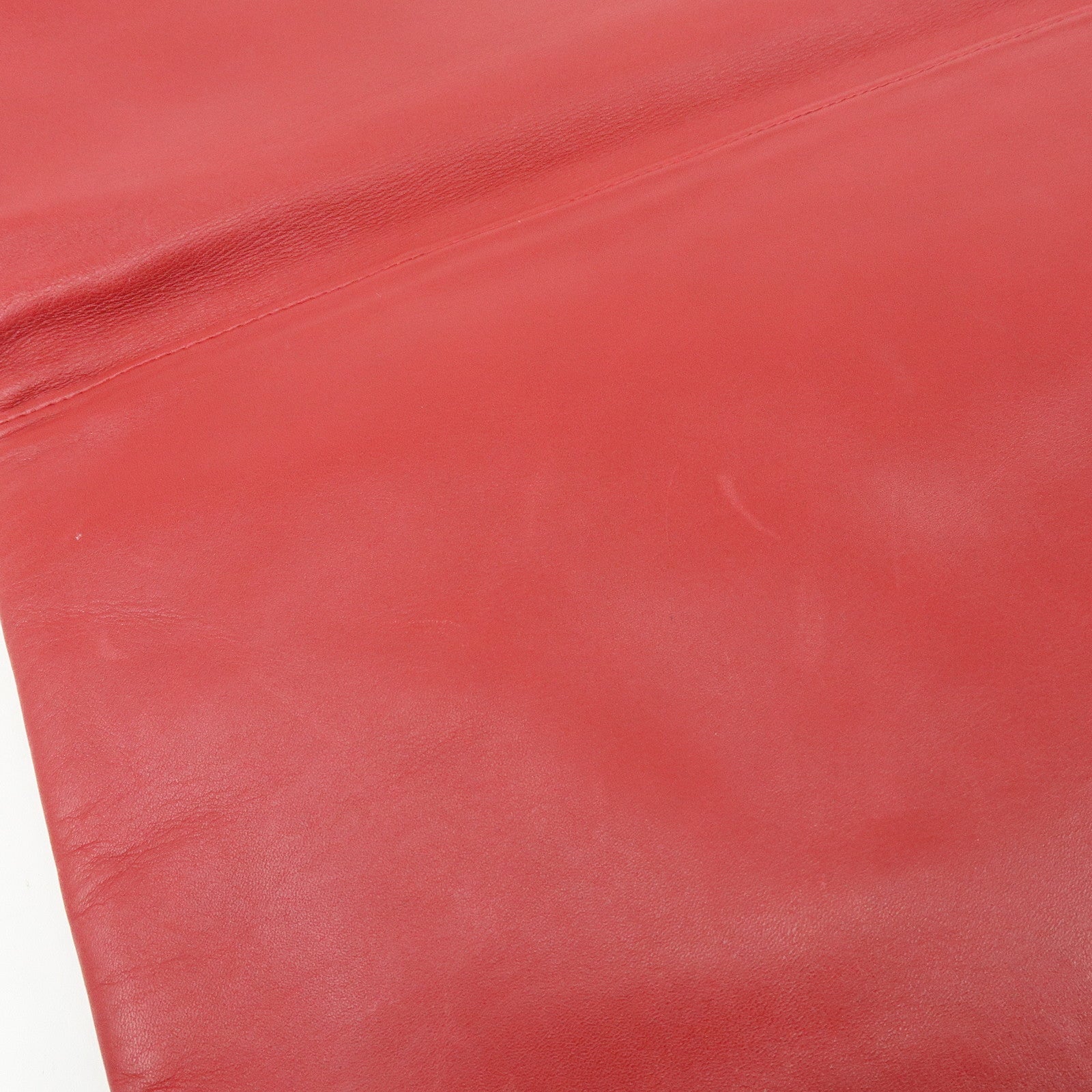 SAINT LAURENT PARIS Leather Clutch Bag Flat Pouch Red 328198