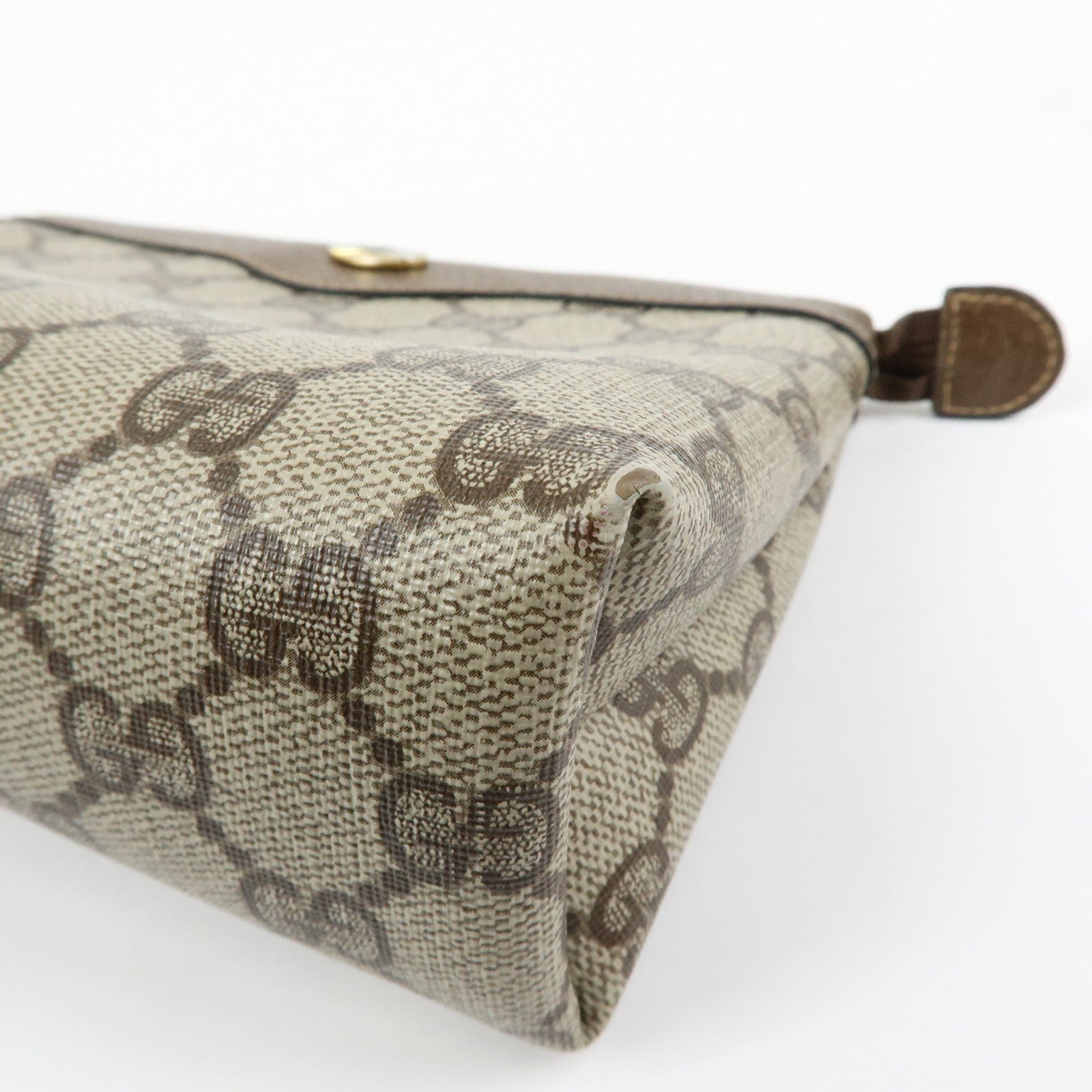 GUCCI Old Gucci GG Supreme PVC Leather Cosmetic Pouch 89.01.020