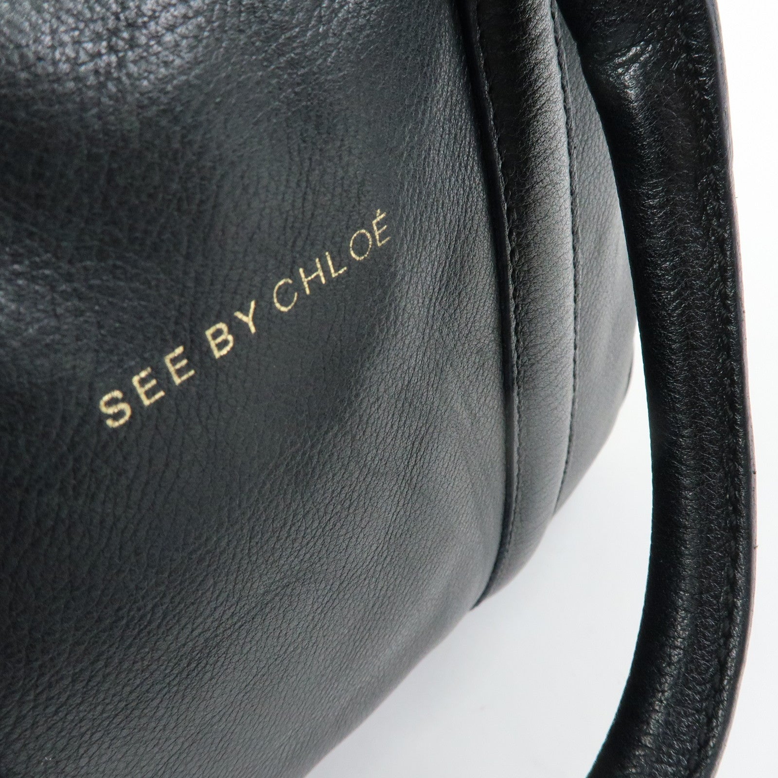 Chloe See By Chloe Leather 2Way Bag Shoulder Bag Hand Bag Black