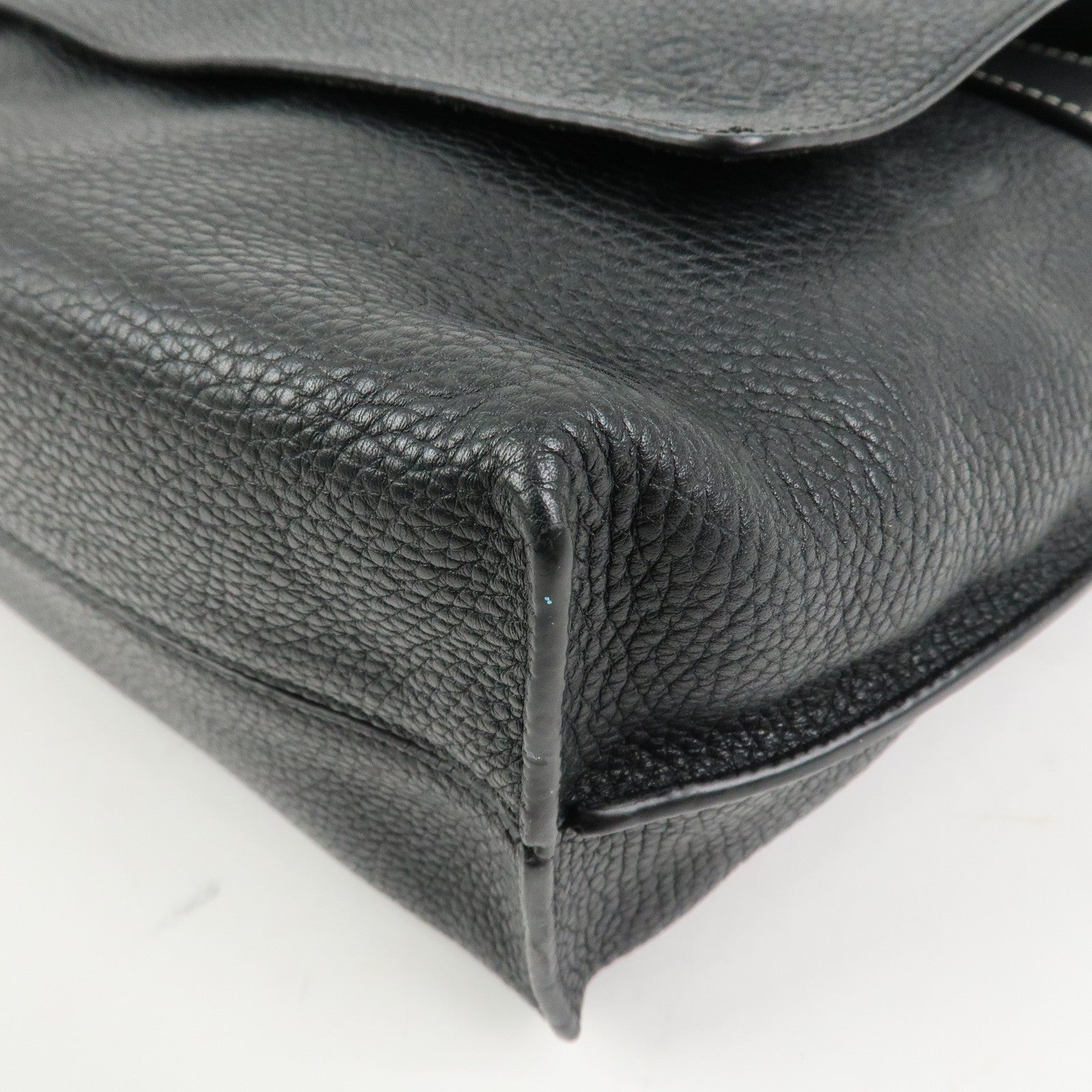 LOEWE Anagram Logo Leather Shoulder Bag Crossbody Bag Black