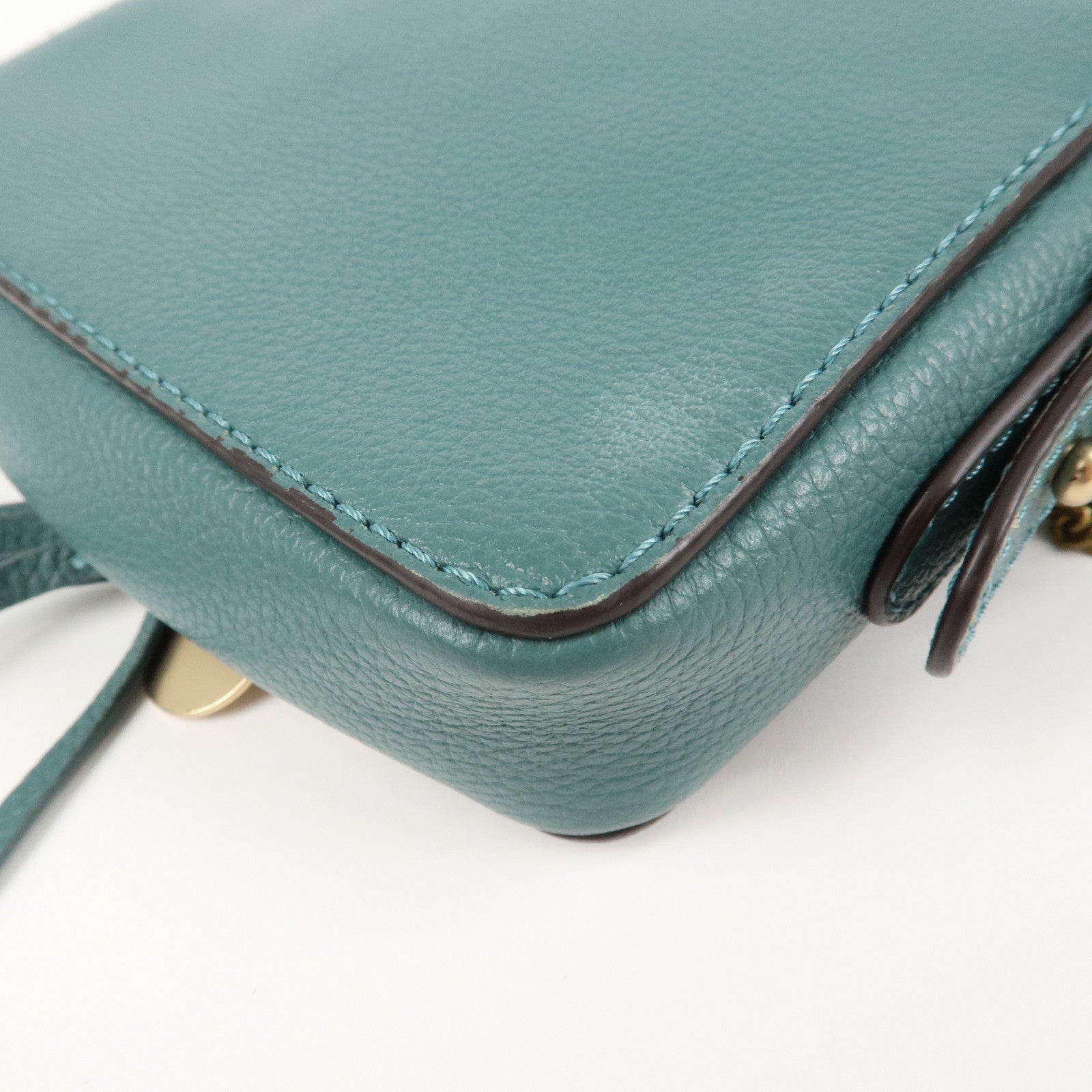 Chloe See By Chloe Joan Leather Suede Shoulder Bag Turquoise Blue Used