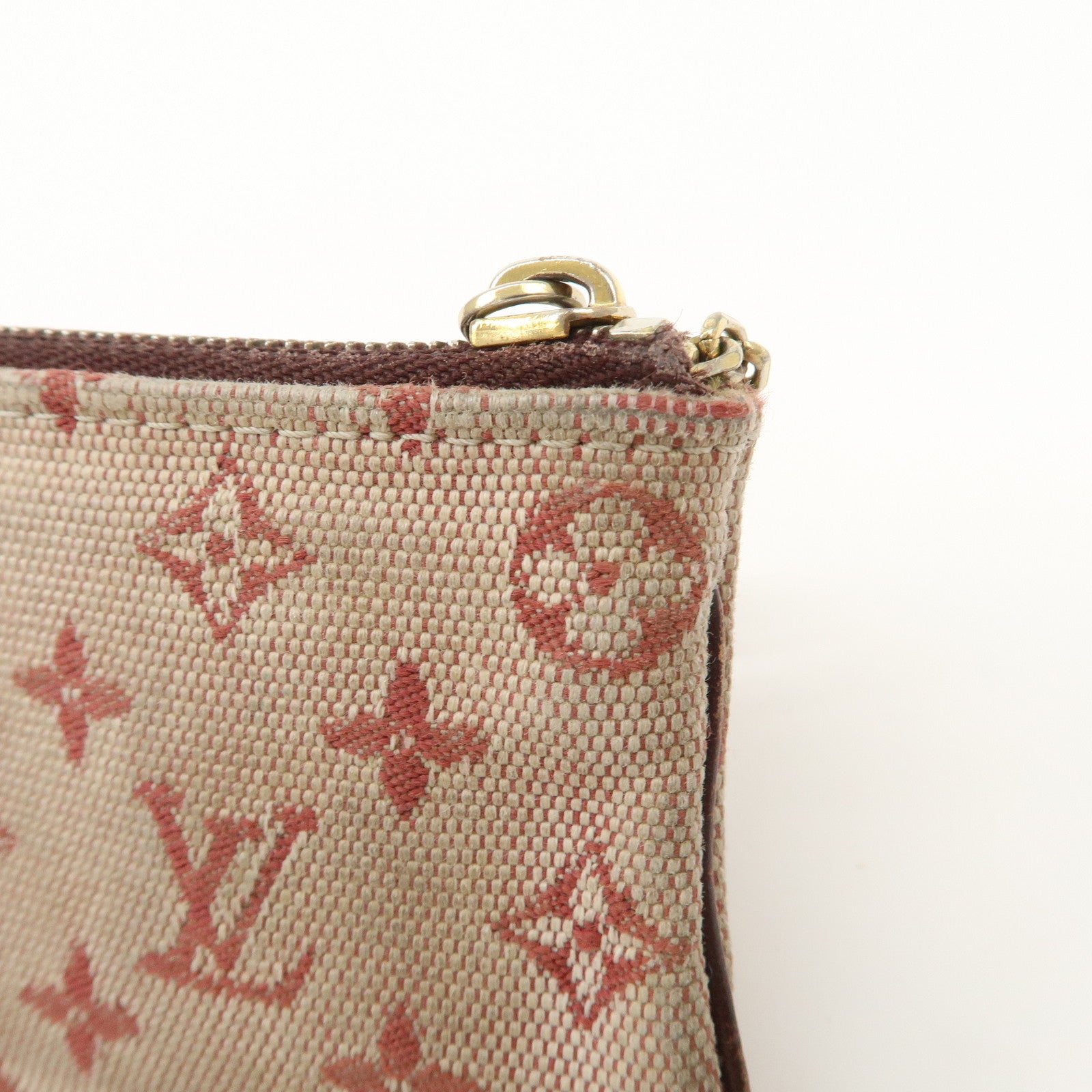 Louis Vuitton Monogram Mini Lin Set of 2 Coin Case M92238 M63805 Used