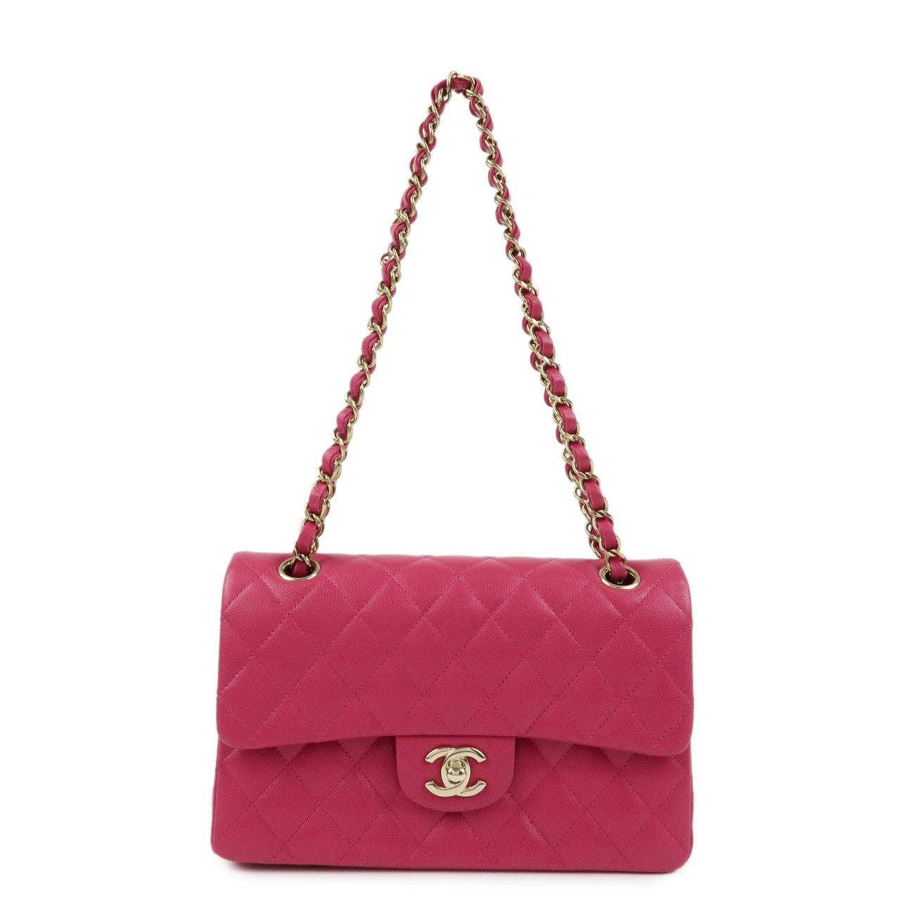 CHANEL Matelasse23 Double Flap Caviarskin Chain Shoulder Bag A01113