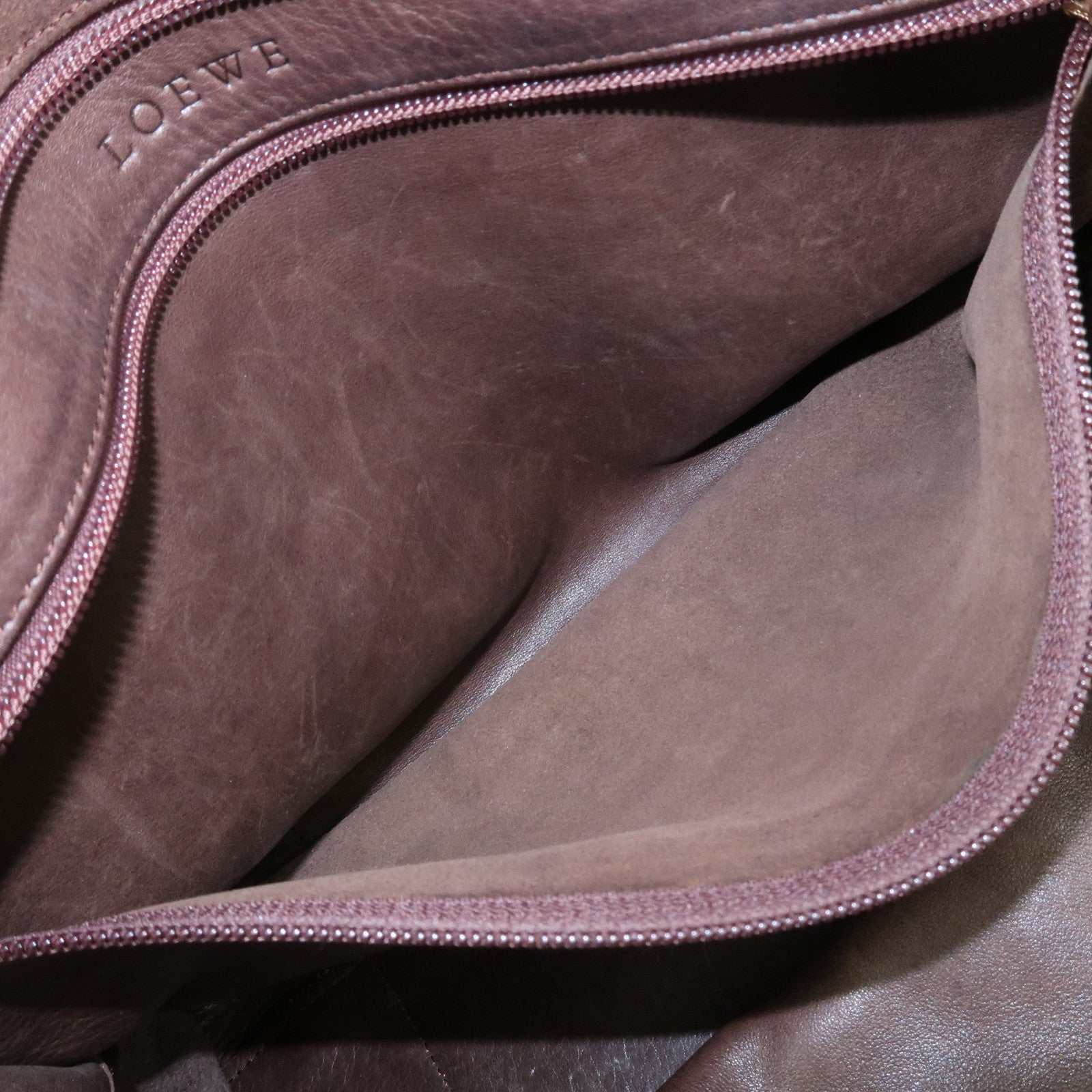 LOEWE Anagram Amazona 32 Suede Leather Hand Bag Boston Bag Brown