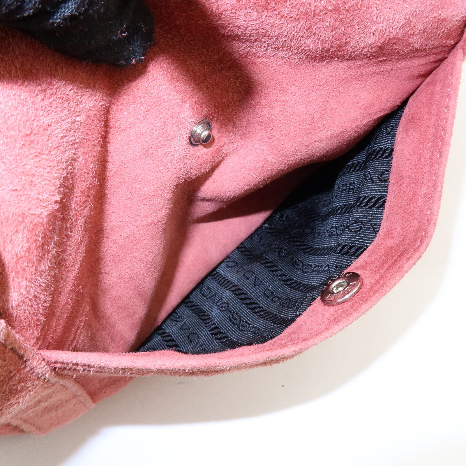 PRADA Suede Boston Bag Hand Bag Pink BR2630