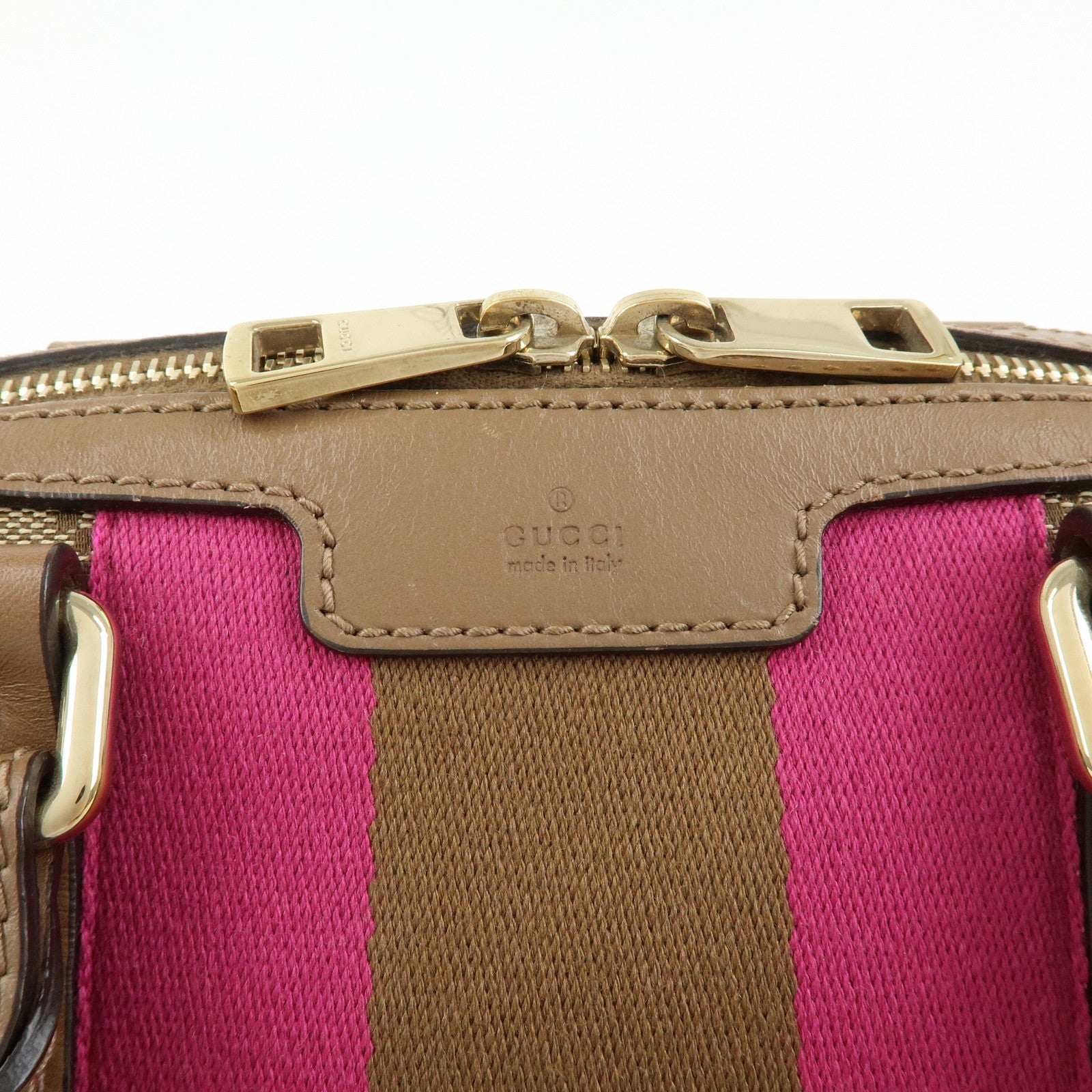 GUCCI Sherry GG Canvas Leather 2WAY Bag Boston Bag Beige 269876