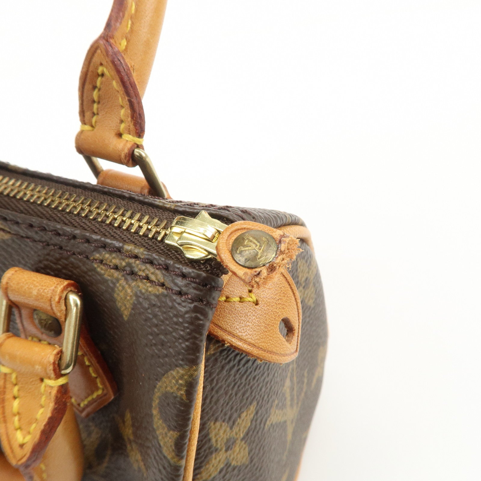 Louis Vuitton Monogram Mini Speedy Hand Bag Boston Bag Brown M41534