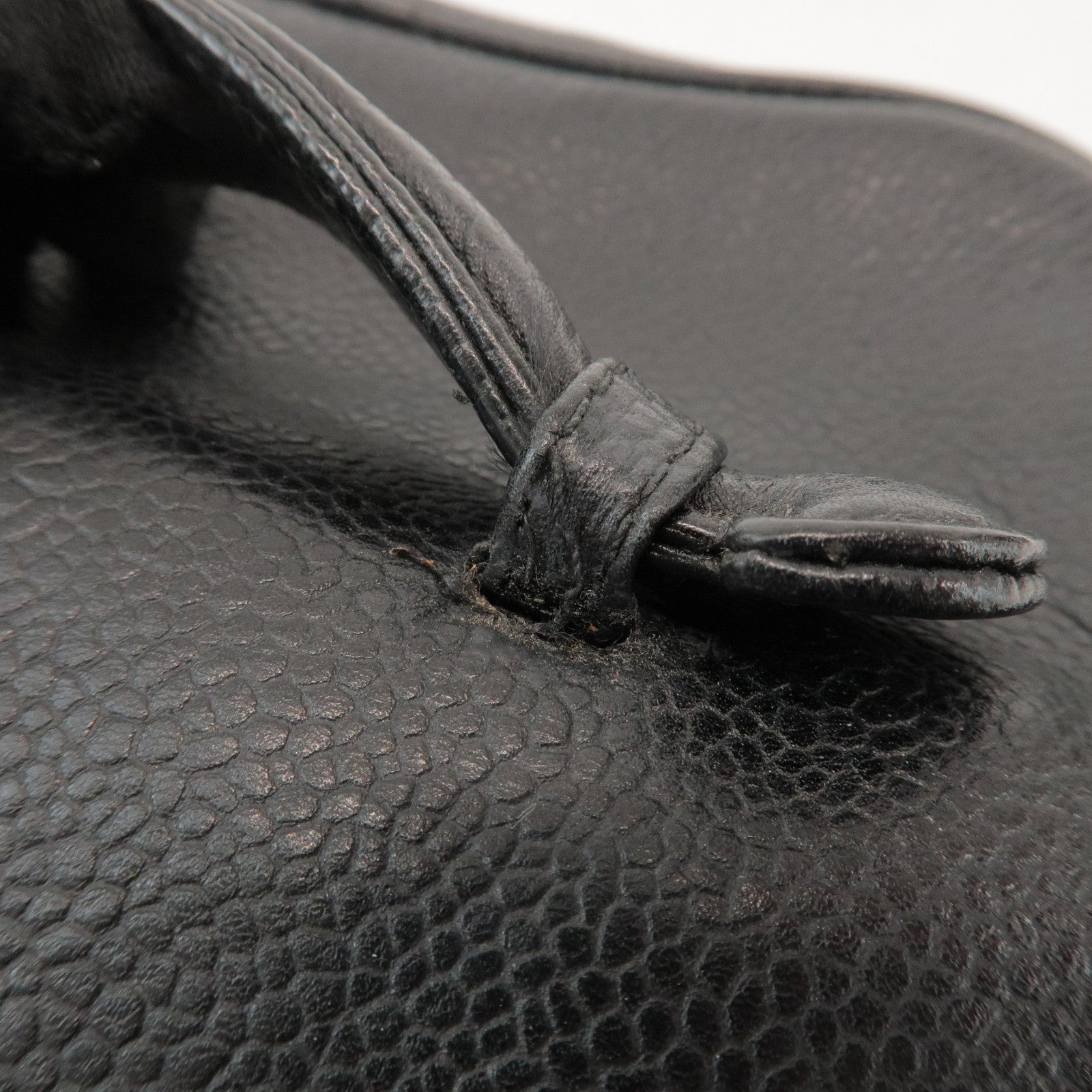 CHANEL COCO Mark Caviar Leather Vanity Bag Hand Bag Black A01997