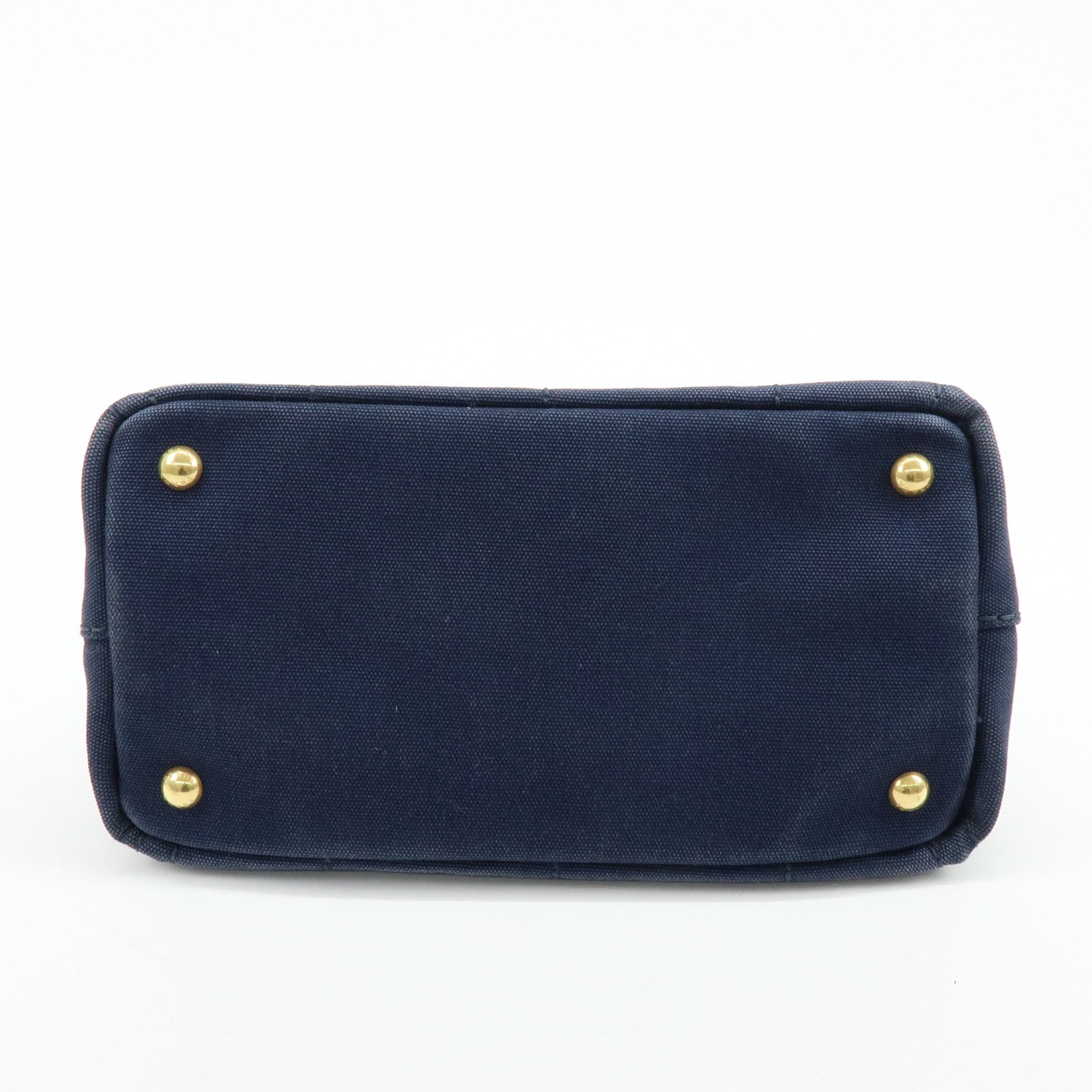 PRADA Canapa Mini Canvas 2Way Bag Hand Bag Navy 1BG439