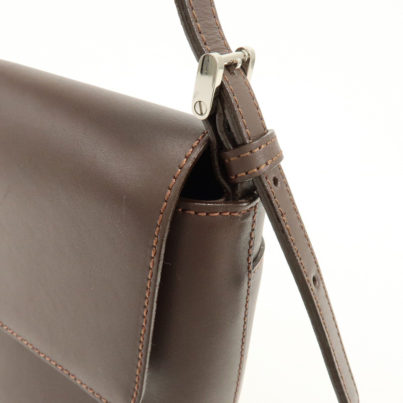 BURBERRY Leather Hand Bag Shoulder Bag Brown