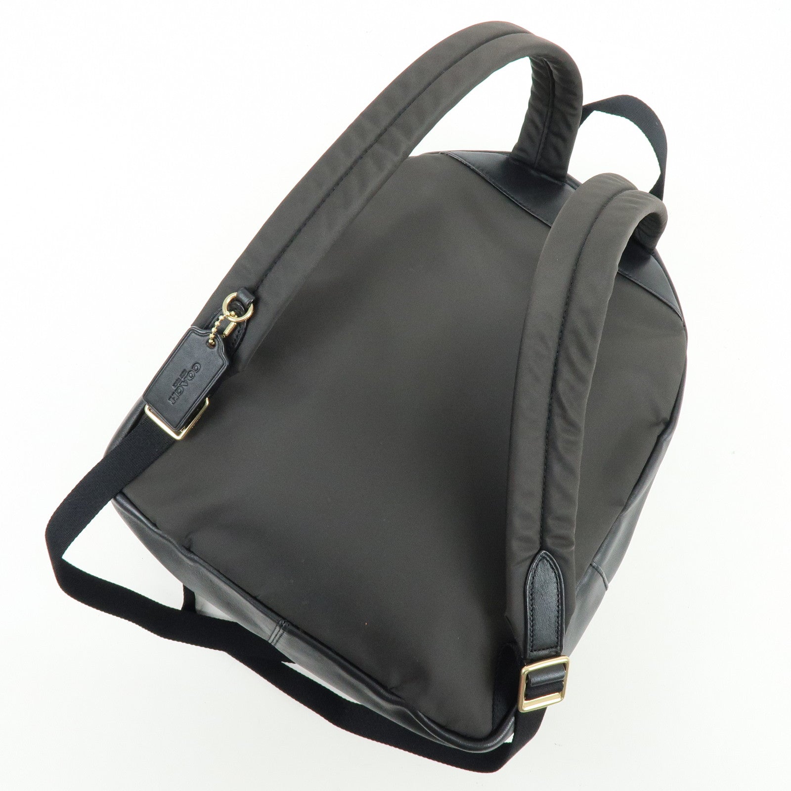 COACH Charlie PVC Canvas Leather Backpack Rucksack Dark Brown