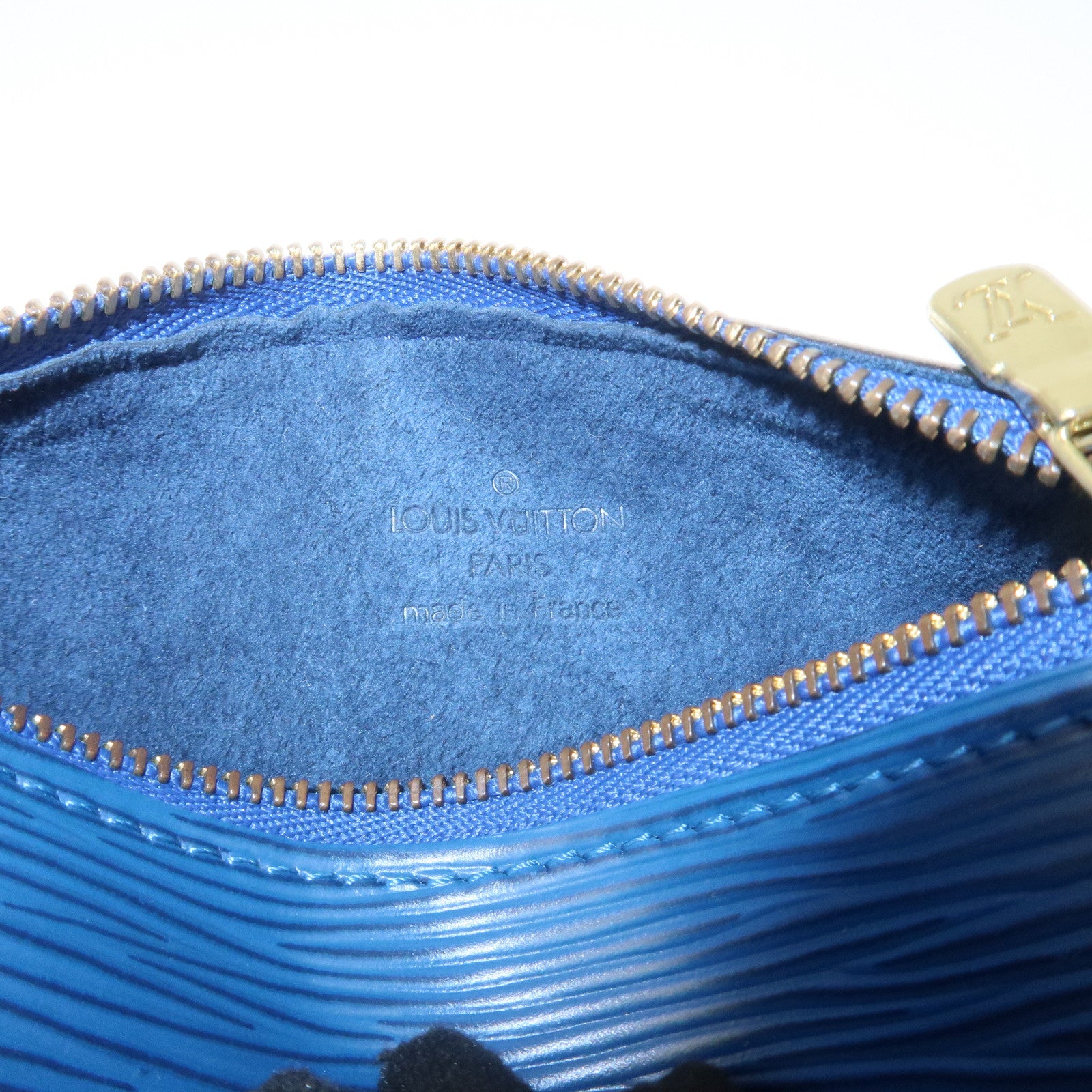 Louis Vuitton Epi Set of 3 Leather Soufflot Pouch Blue Kenya Brown