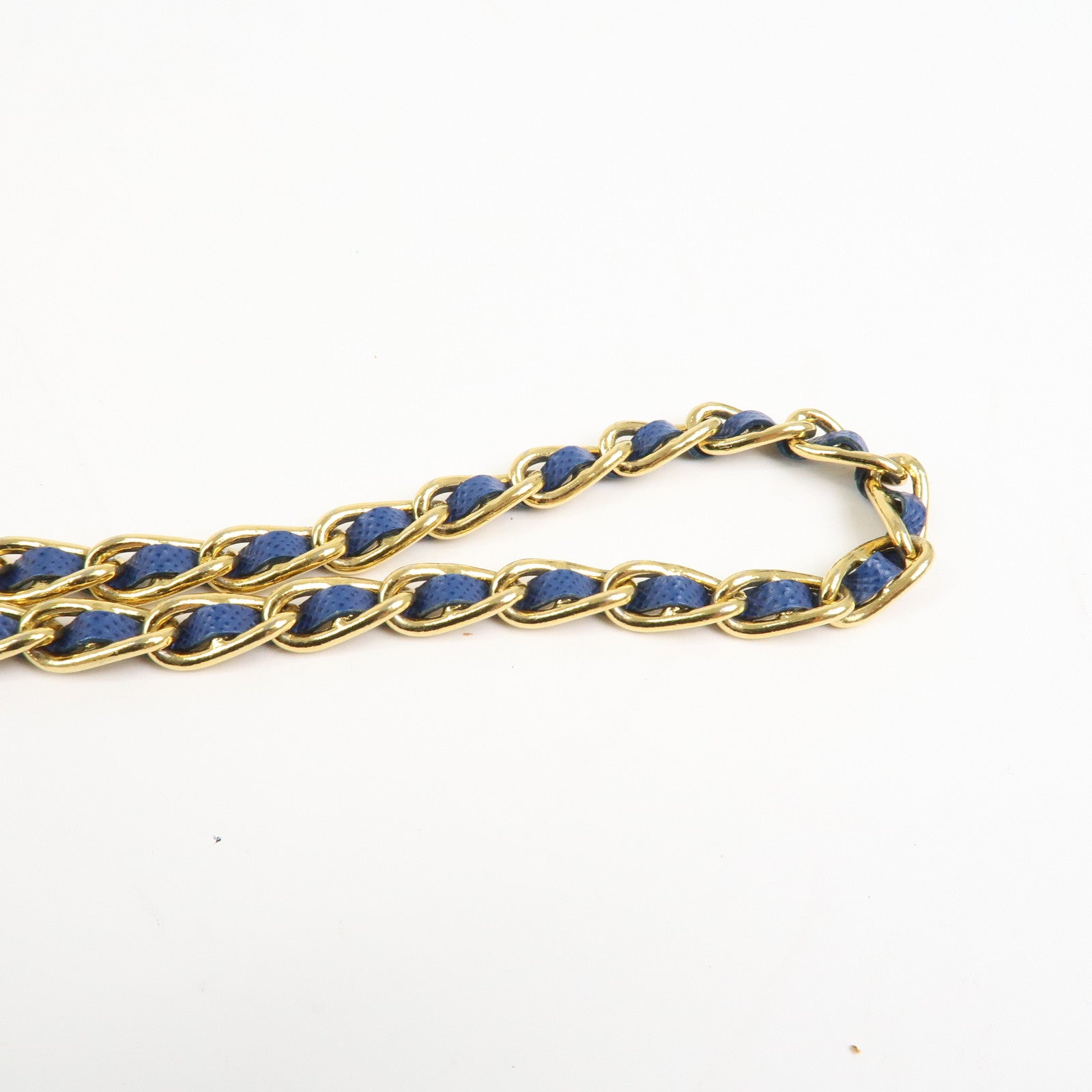 PRADA Logo Saffiano Leather Chain Shoulder Wallet WOC Blue 1M1290