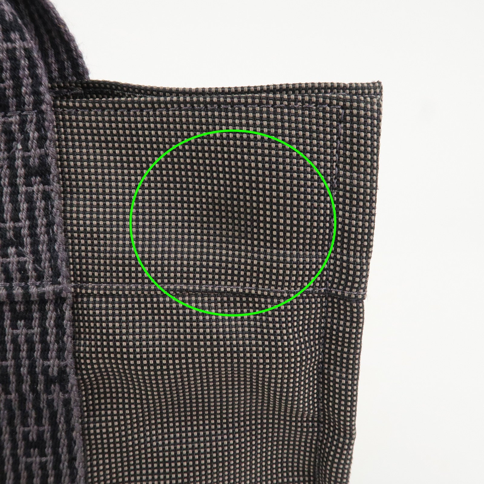 HERMES Herline PM Nylon Canvas Tote Bag Hand Bag Black