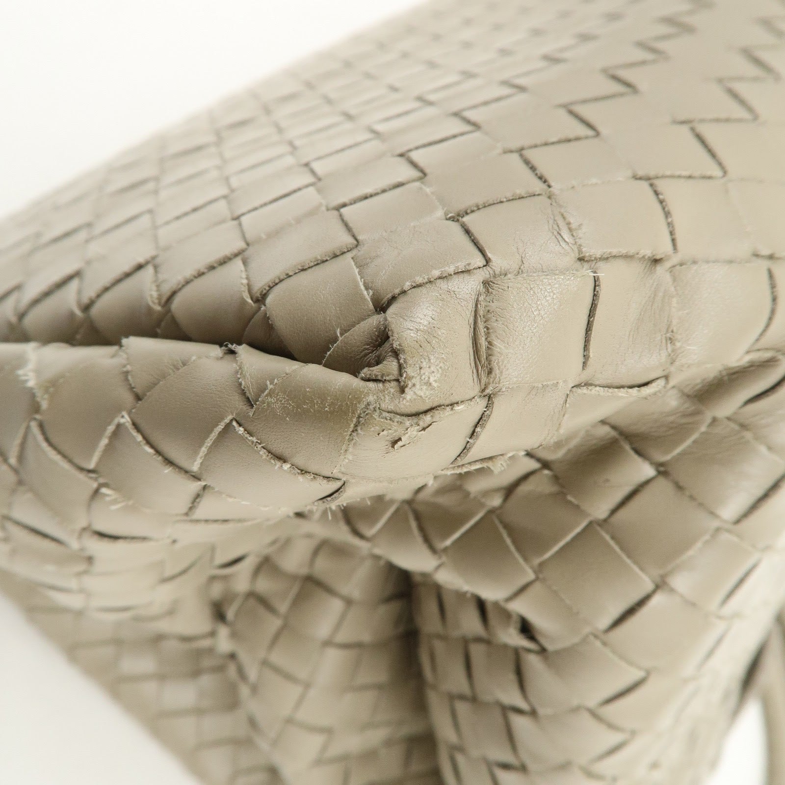 BOTTEGA VENETA Intrecciato Leather Tote Bag Hand Bag Greige