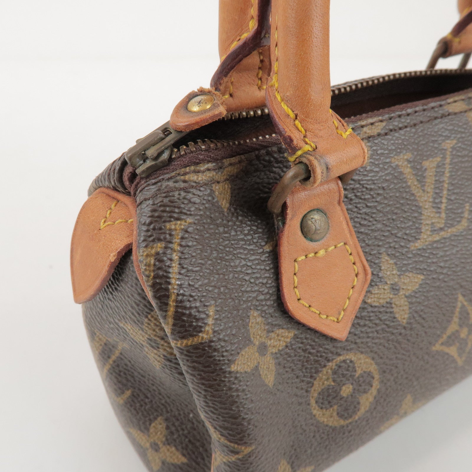 Louis Vuitton Monogram Mini Speedy Hand Bag Brown M41534