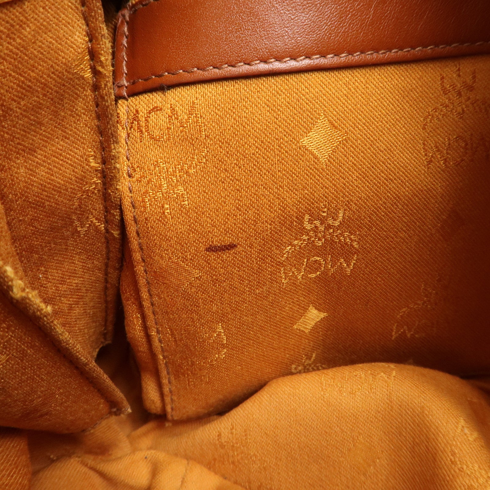 MCM Visetos Leather 2WAY Bag Hand Bag Shoulder Bag Brown