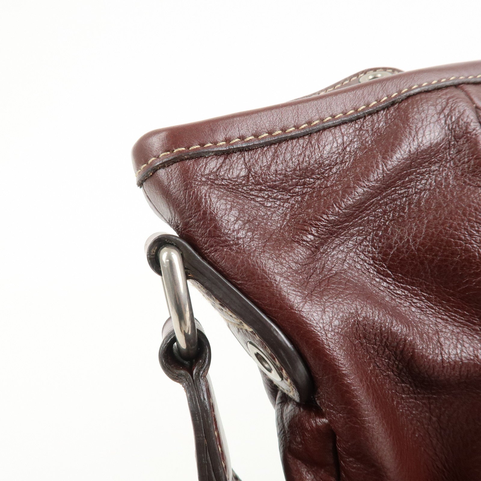 GUCCI Leather Shoulder Bag Crossbody Bag Bordeaux 190279 Used