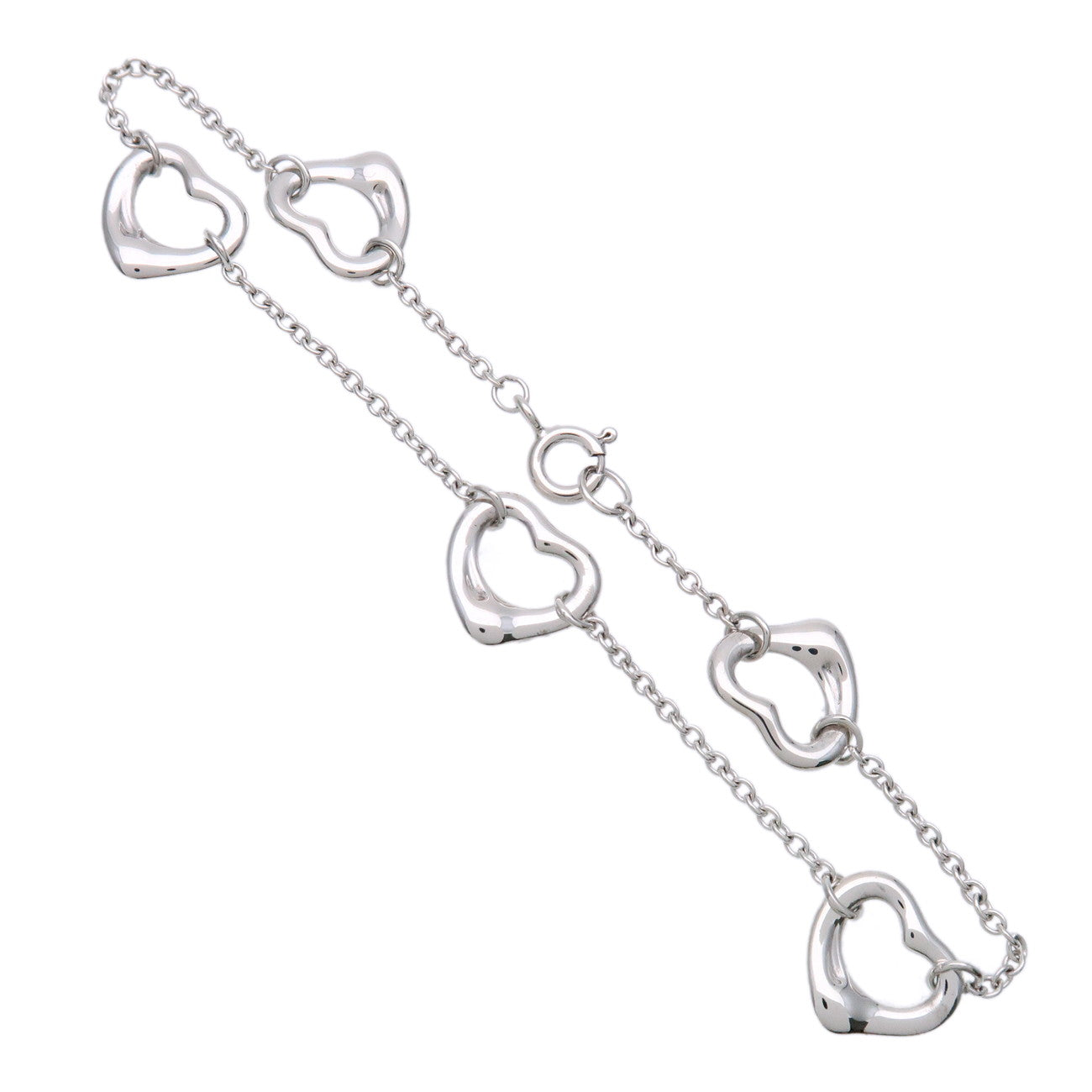 Tiffany & Co Open Heart 5P Bracelet SV925 Silver