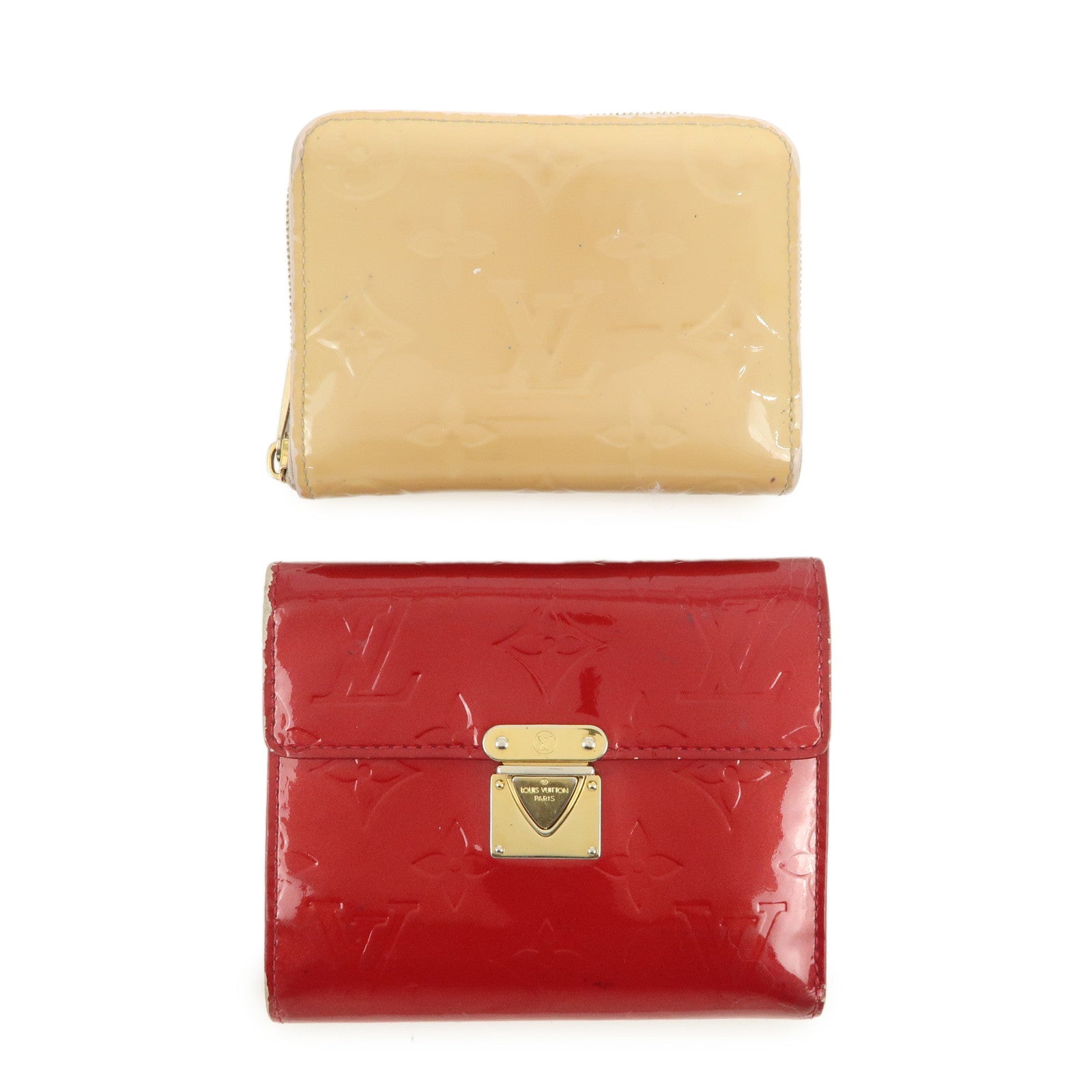 Louis Vuitton Monogram Vernis Leather Set of 2 Wallet M91979/M90203