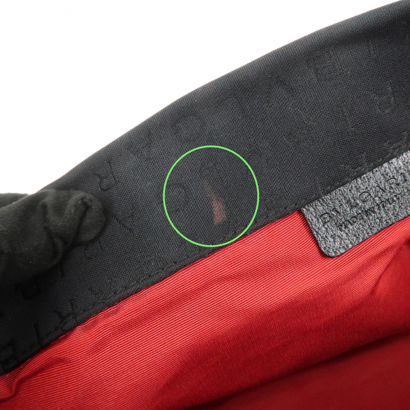 BVLGARI Logomania Canvas Leather Tote Bag Shoulder Bag Black