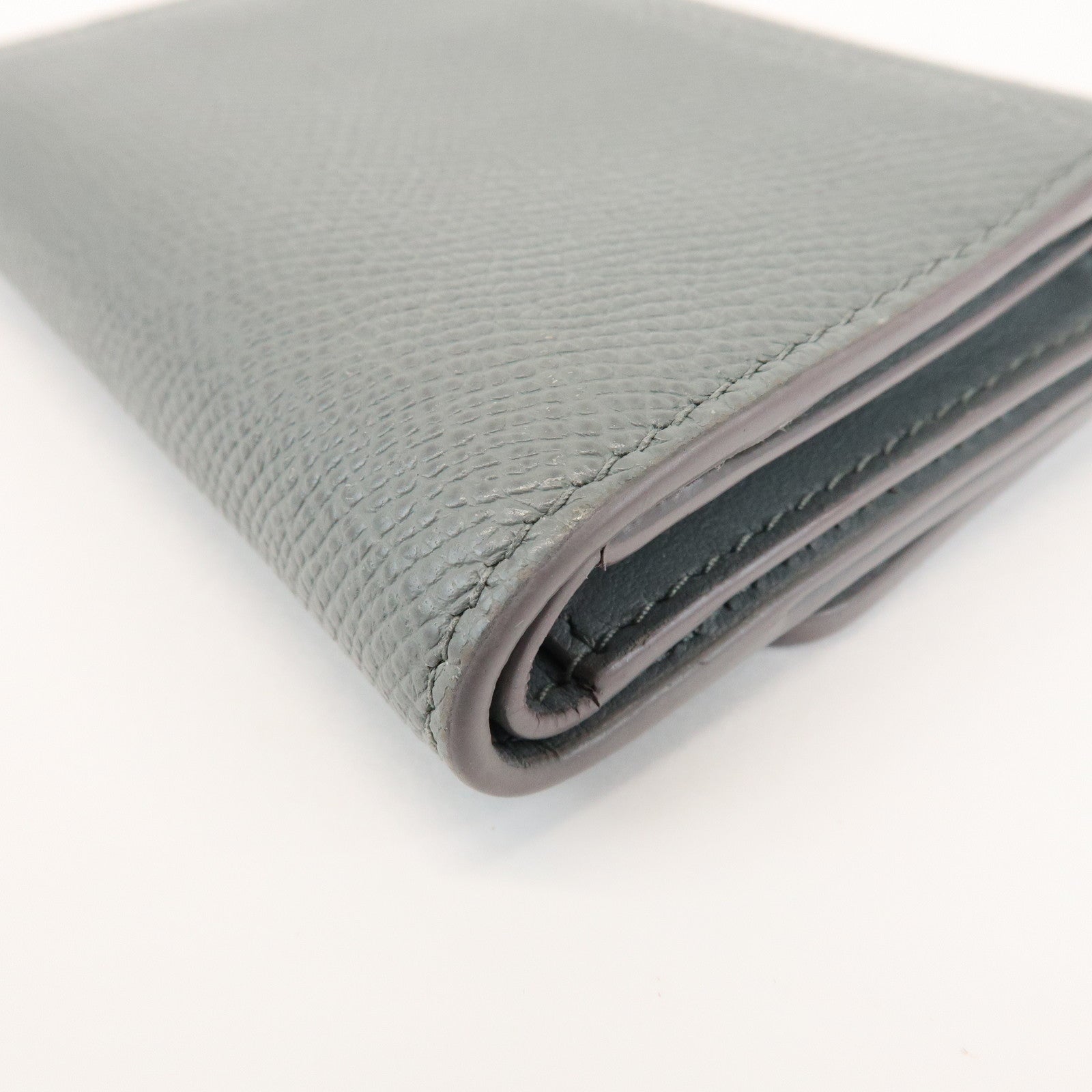 Christian Dior Montaigne Leather Compact Lotus Wallet Gray