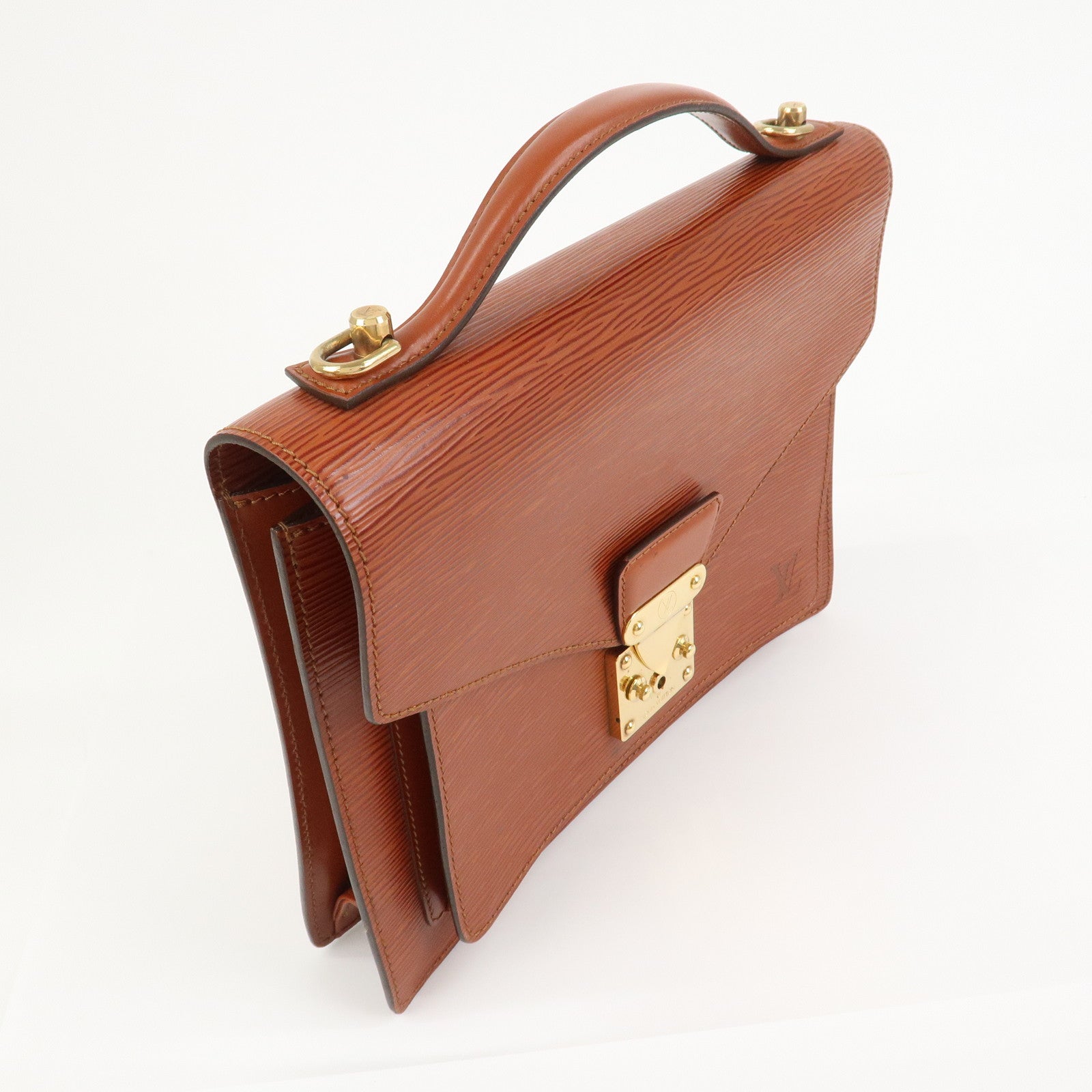 Louis Vuitton Epi Monceau 2way Bag Hand Bag Kenya Brown M52123