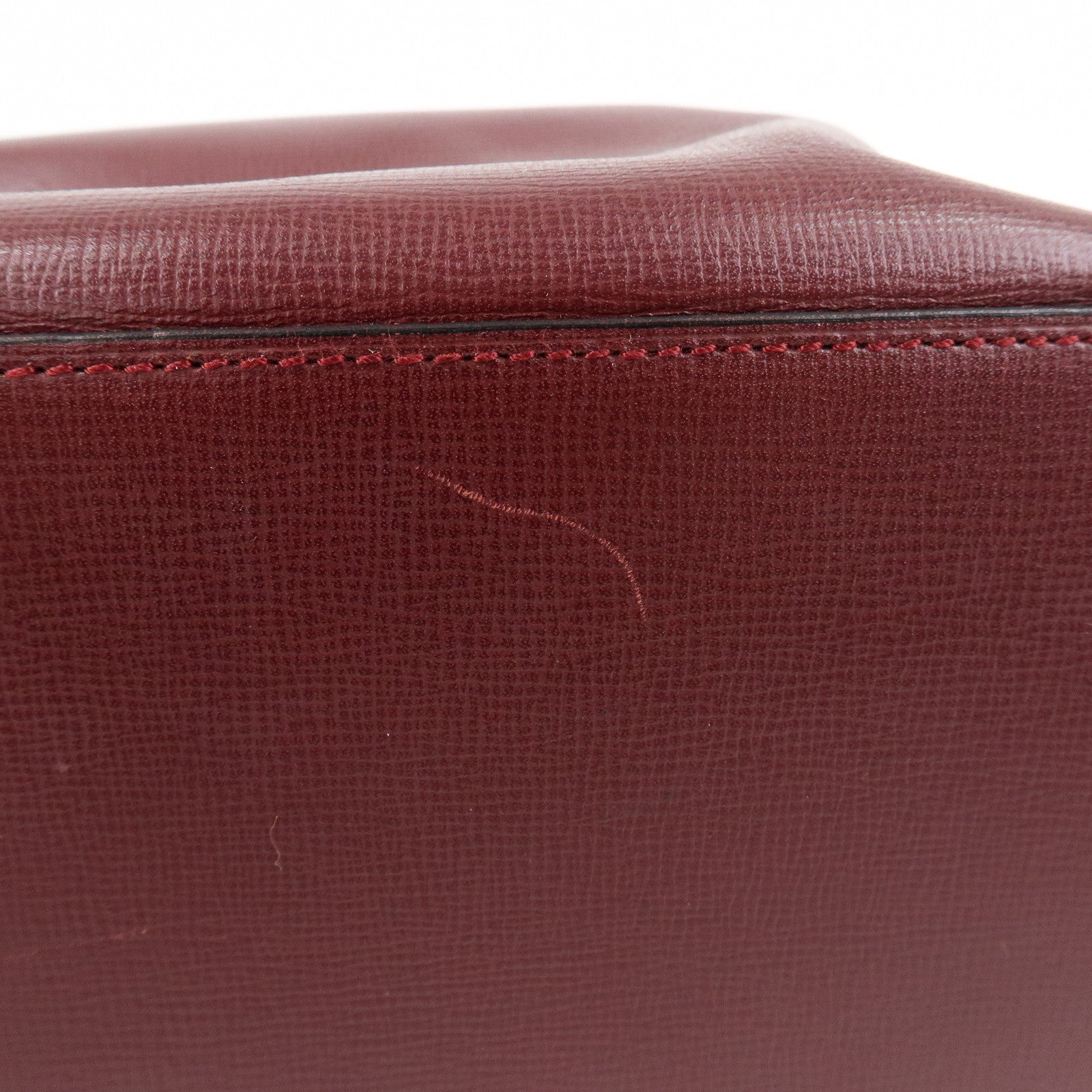 Cartier Must de Cartier Leather Drawstring Shoulder Bag Bordeaux