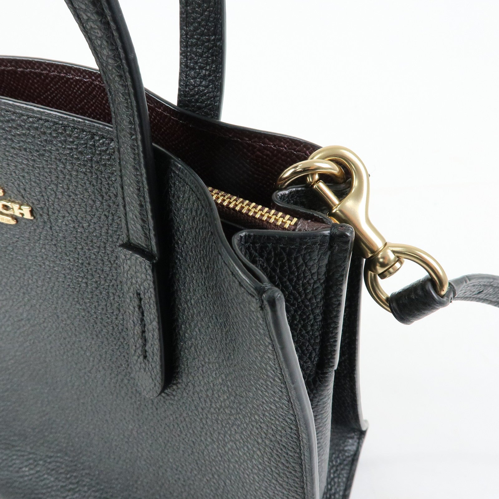 COACH Charlie Carryall 28 Leather 2Way Shoulder Bag Hand Bag Black