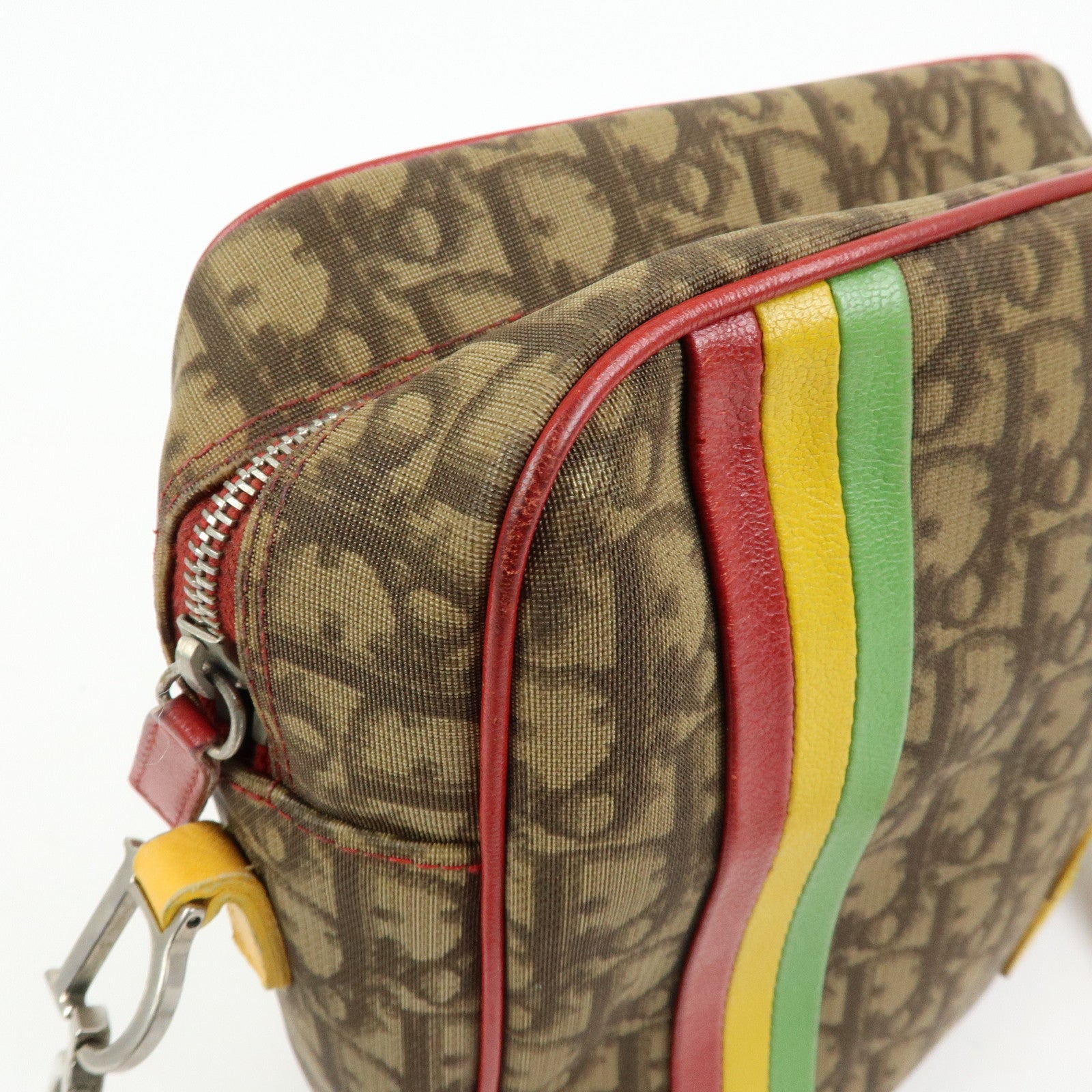 Christian Dior Rasta Trotter PVC Leather Shoulder Bag Brown