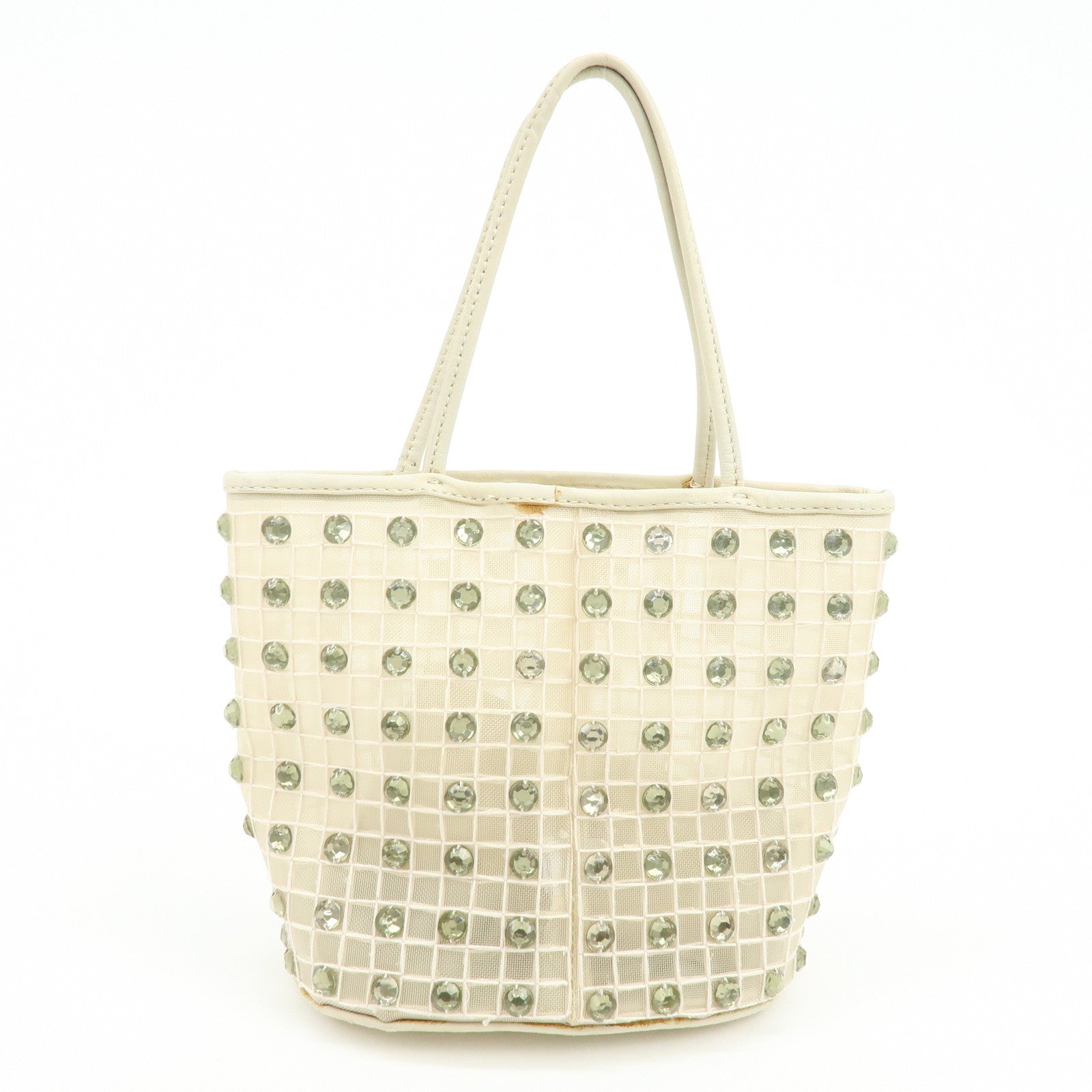 ANTEPRIMA Nylon Leather Set of 2 PVC Wire Bag Mini Tote Bag Ivory