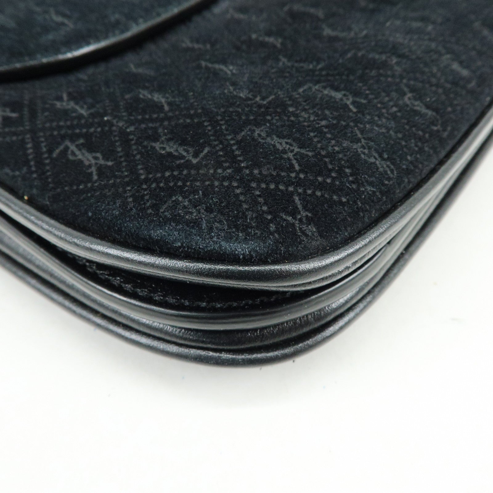 SAINT LAURENT PARIS Le Monogram Suede Leather Shoulder Bag Black