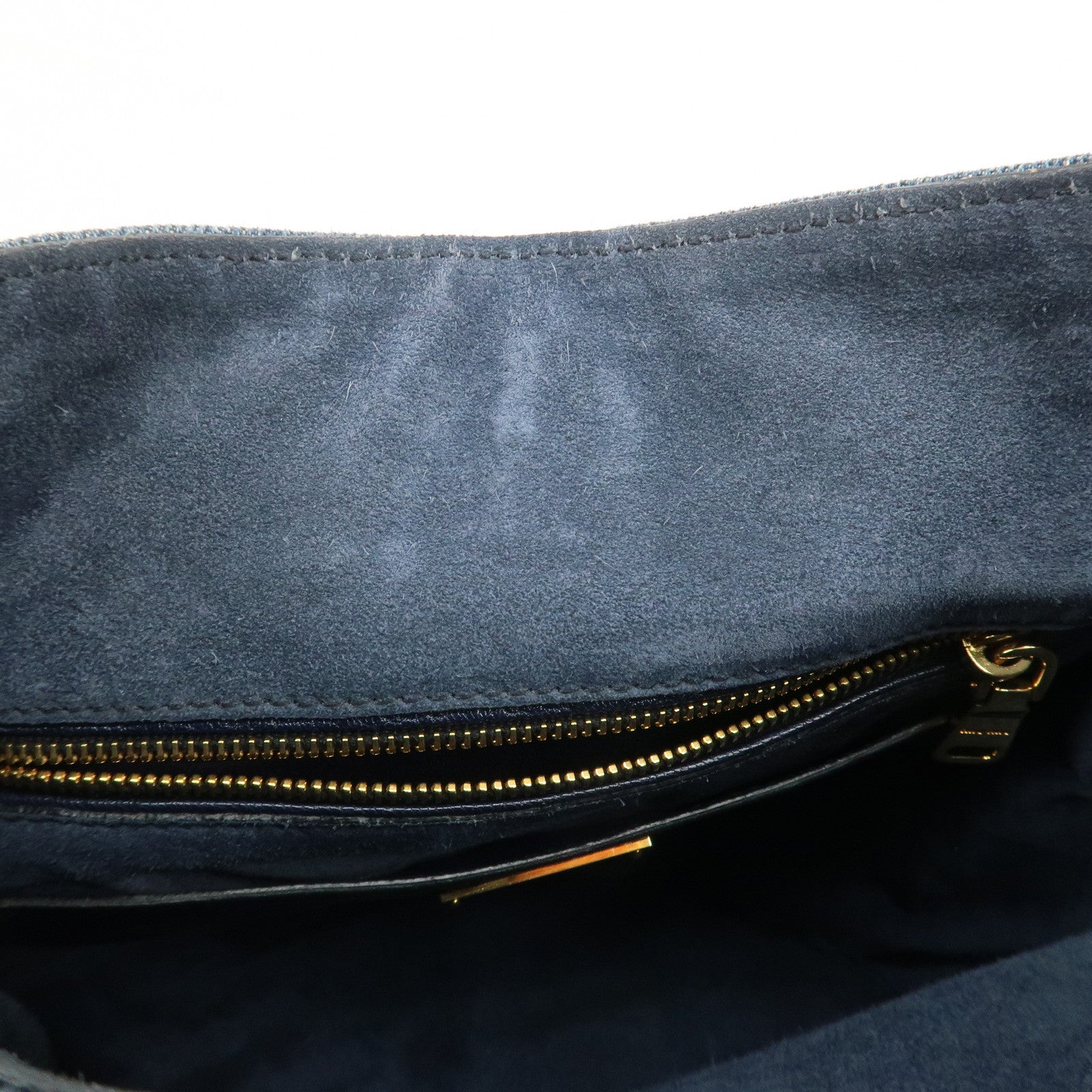 MIU MIU Madras Leather Denim 2Way Bag Hand Bag Shoulder Bag RR1951