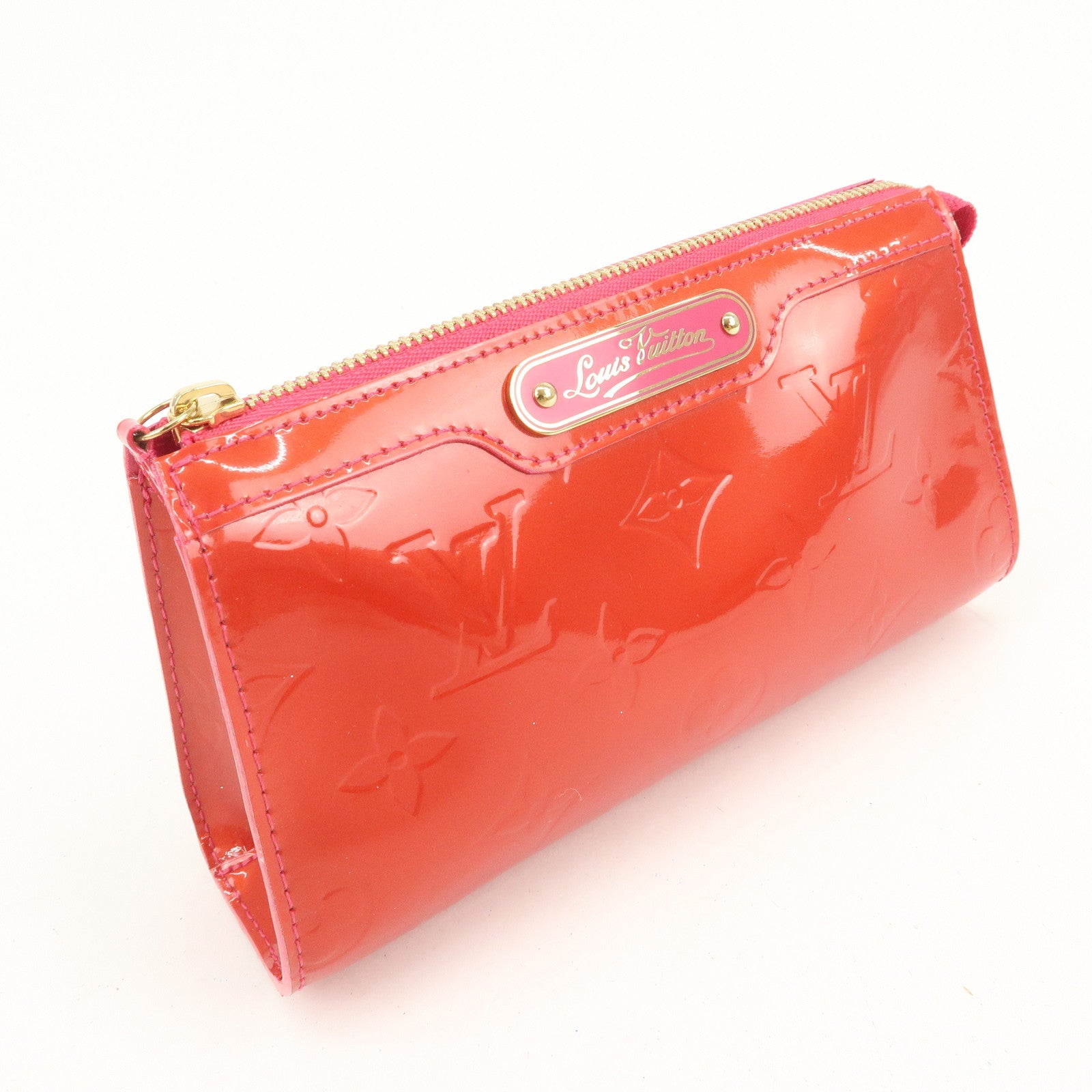 Louis Vuitton Monogram Vernis Trousse Cosmetic Pouch Red M93647