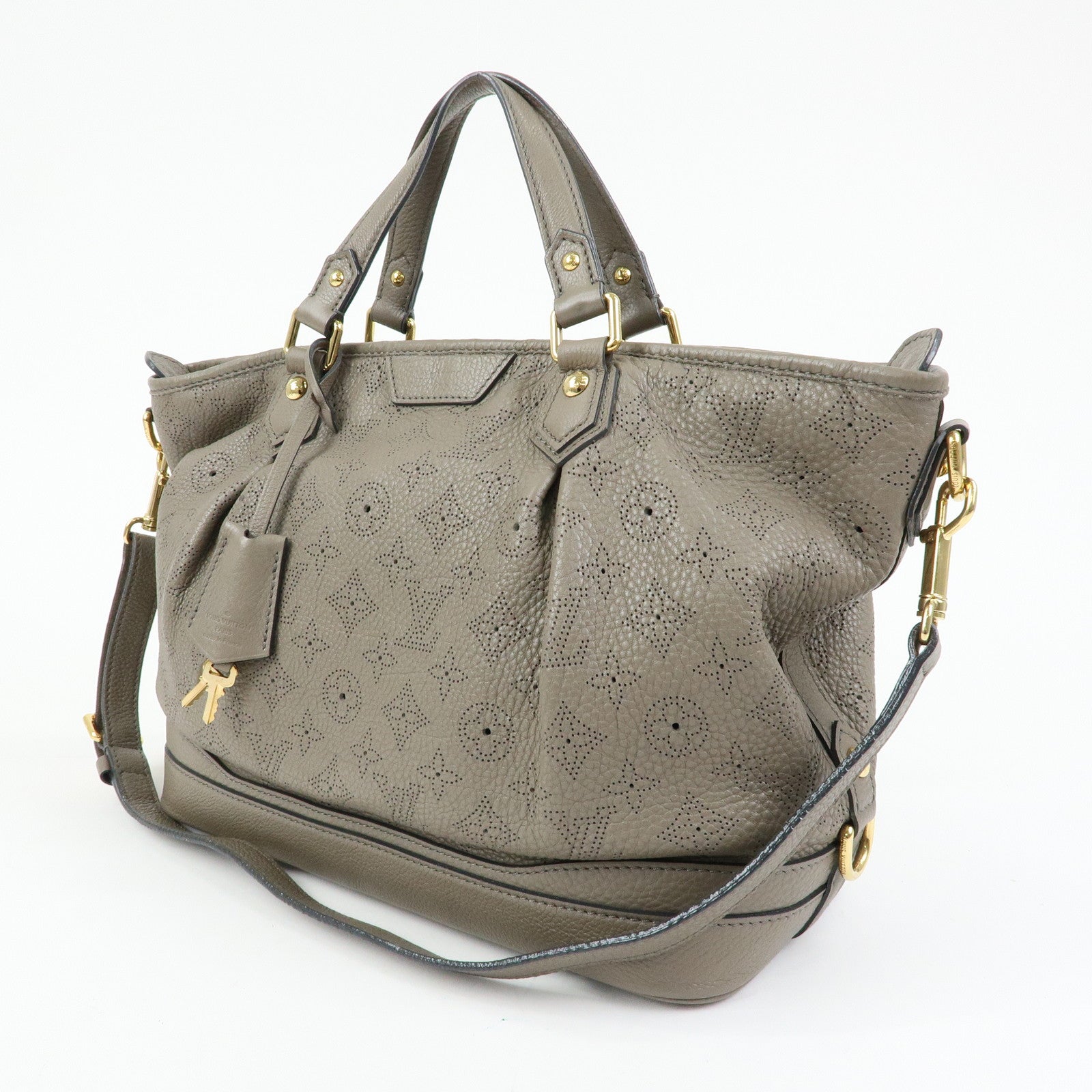 Louis Vuitton Monogram Mahina Stella PM 2Way Hand Bag Taupe M93063