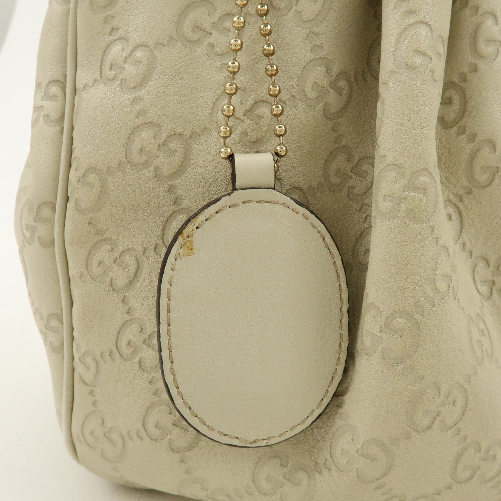 GUCCI Sukey Guccissima Leather Tote Bag Hand Bag White 211944