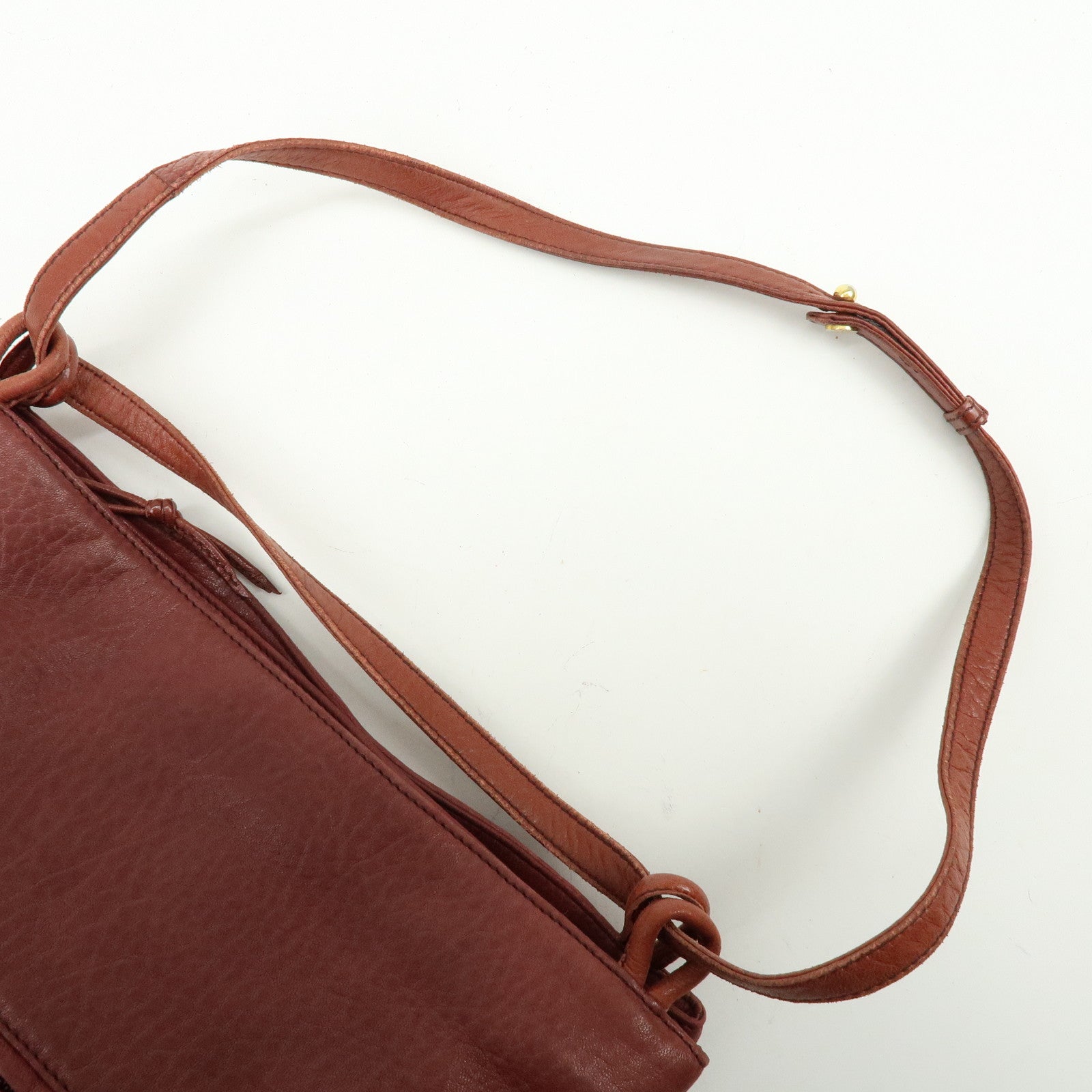 LOEWE Anagram Leather Tote Bag Shoulder Bag Bordeaux