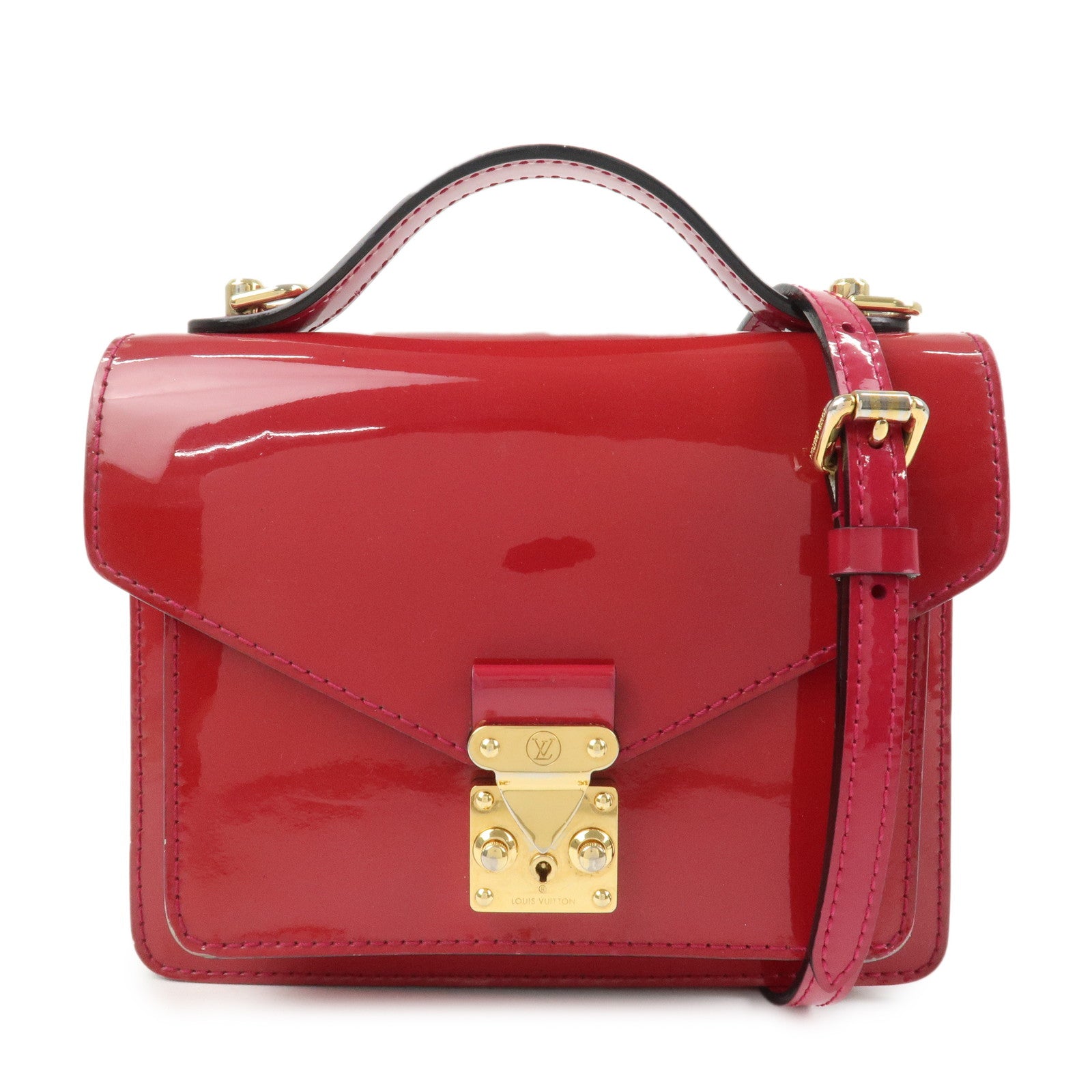 Louis Vuitton Vernis Monceau BB 2Way Hand Bag Rose Indien M91579