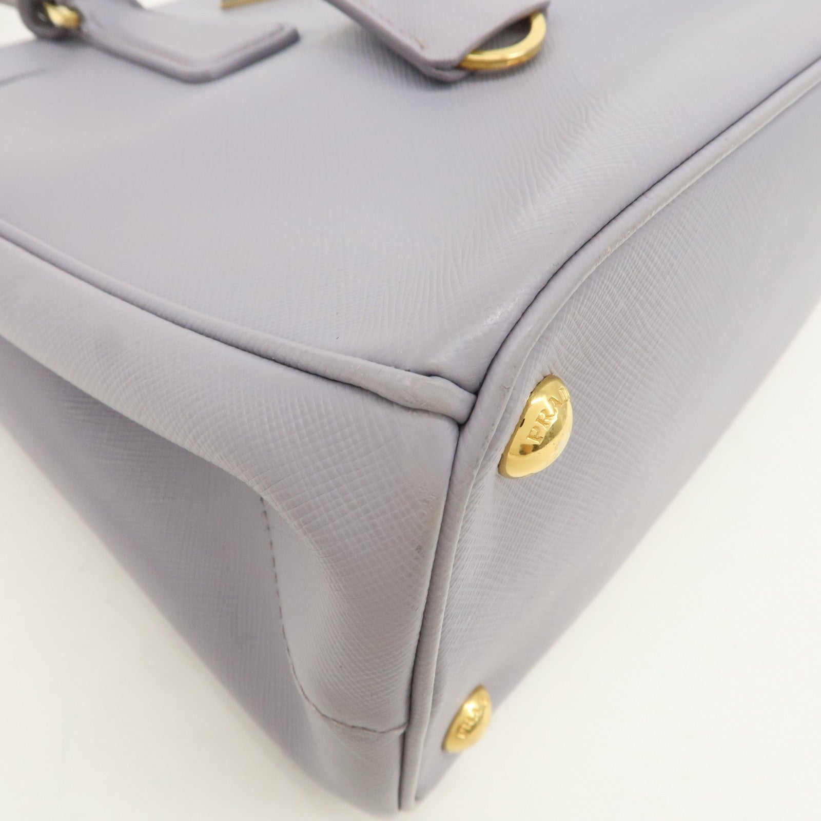 PRADA Traingle Logo Galleria 2Way Shoulder Hand Bag Lavender 1BA863
