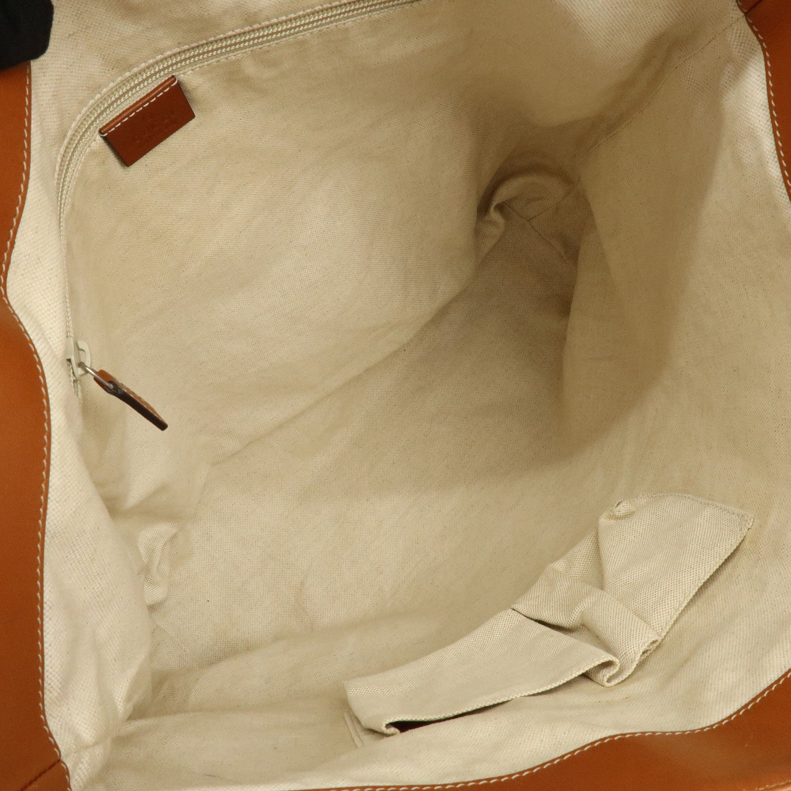 GUCCI Straw Leather Tote Bag Shoulder Bag Beige Brown 309551