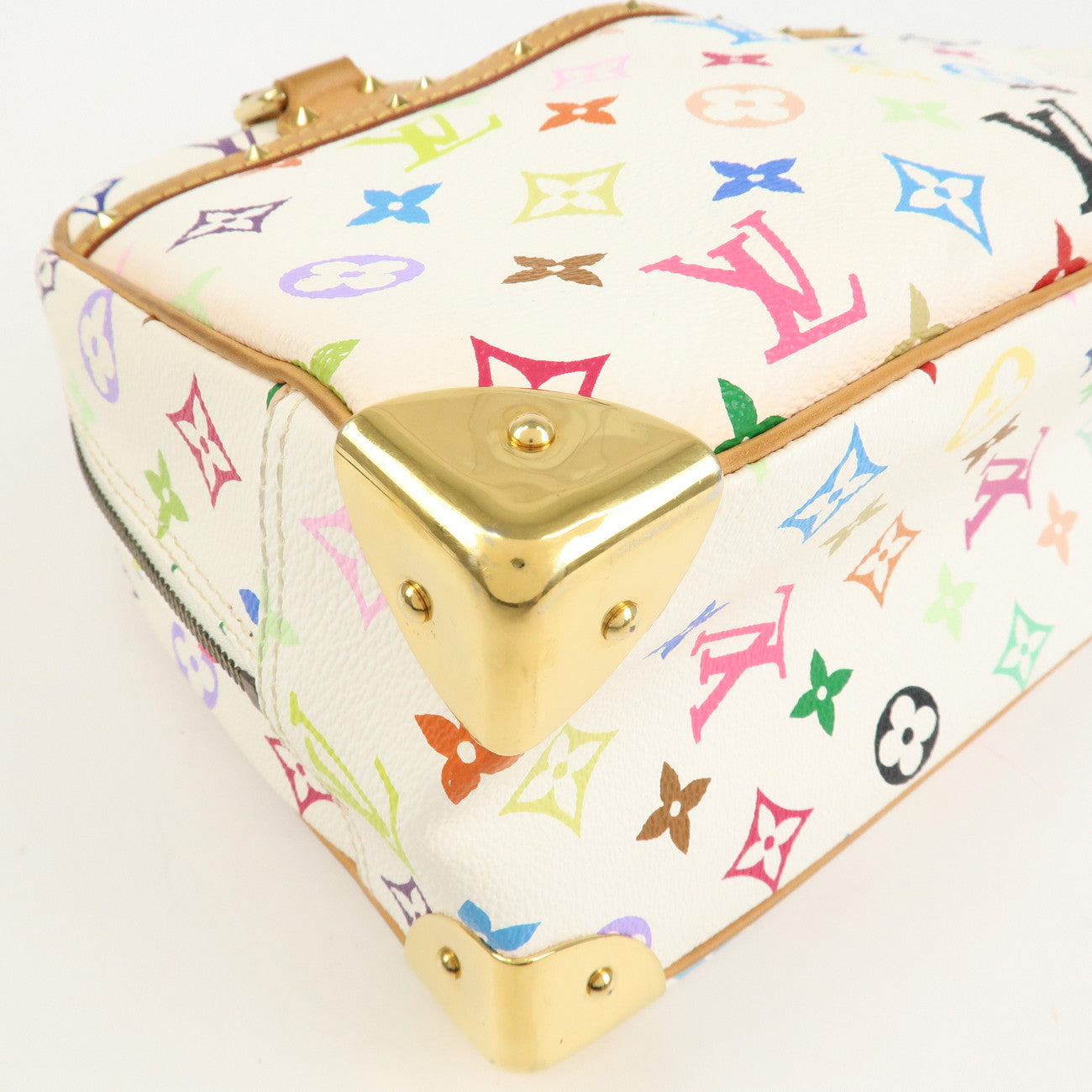 Louis Vuitton Monogram Multicolor Trouville Hand Bag Blanc M92662 Used
