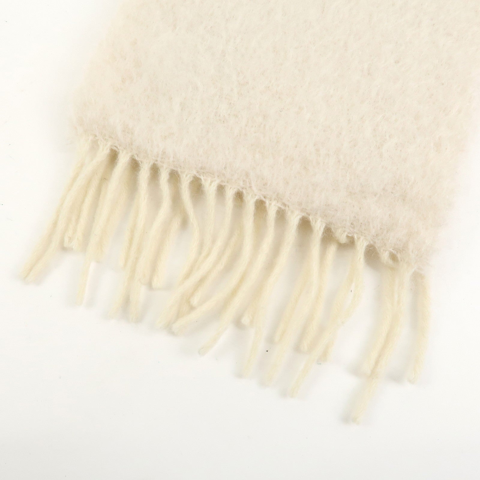 LOEWE Anagram Mohair Wool Nylon Scarf Stole White