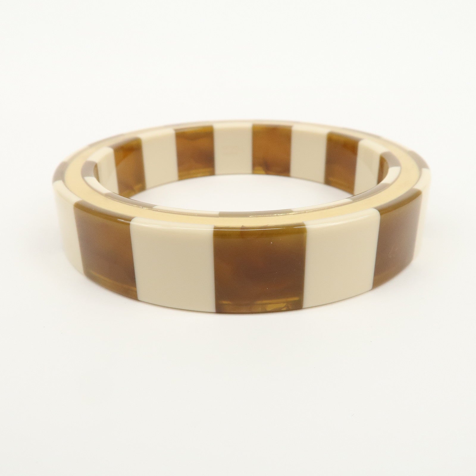 Louis Vuitton Plastic Bracelet Bangle Ivory Gold MP1418