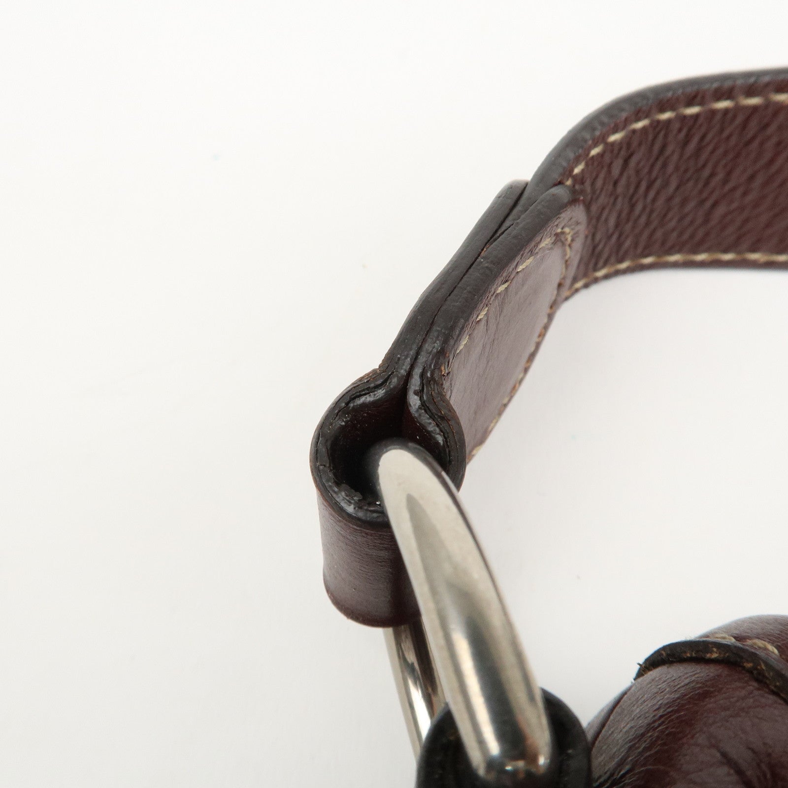 GUCCI Leather Shoulder Bag Crossbody Bag Bordeaux 190279 Used